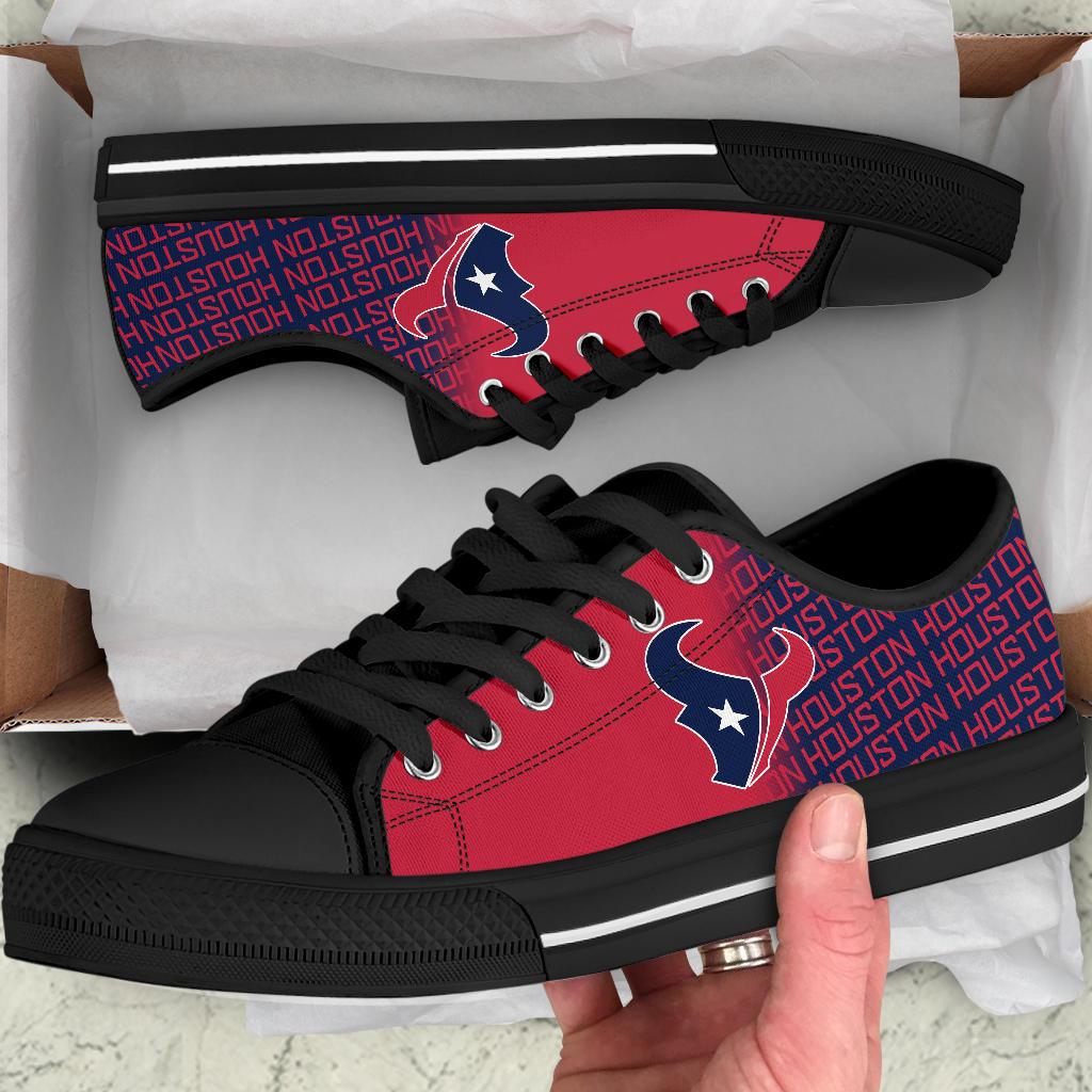 Ideafootwear Houston Texans Low Top Canvas Sneakers Shoes For Men And Women