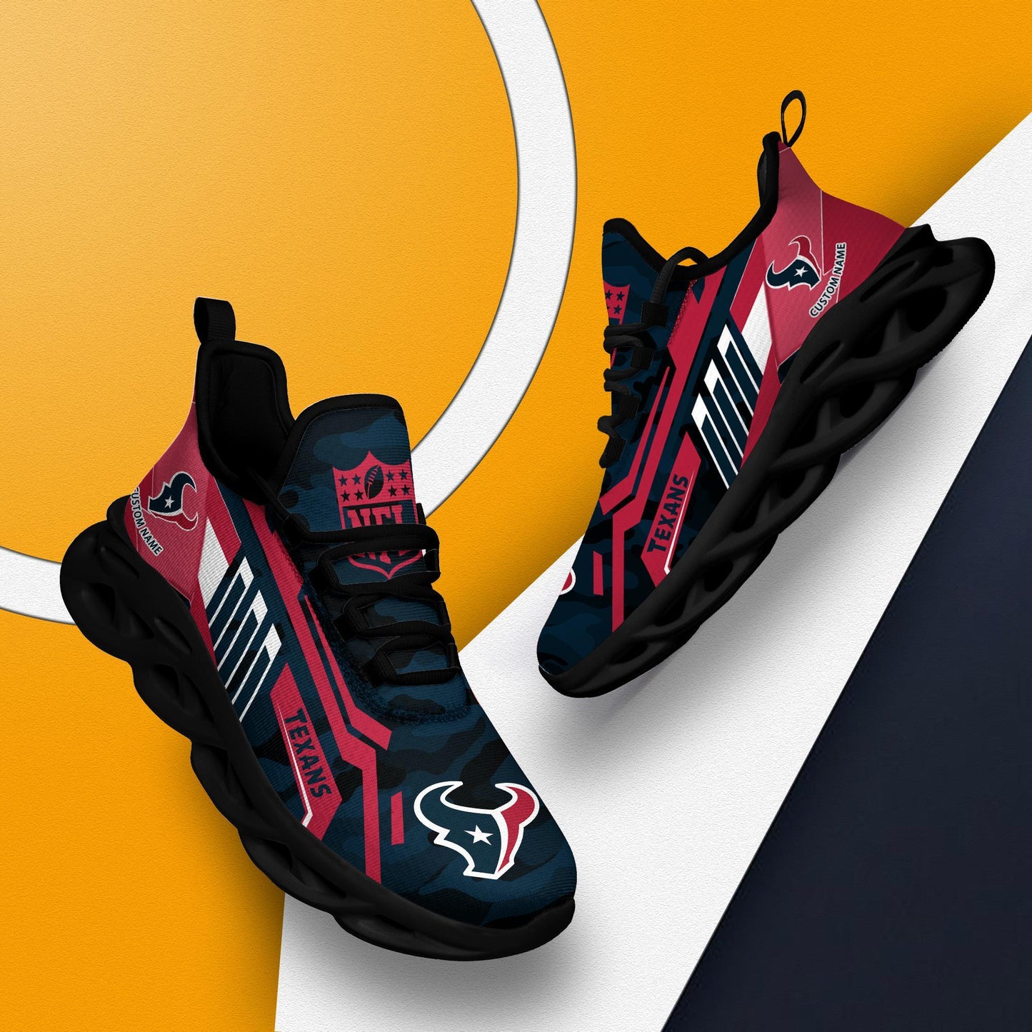 Ideafootwear Houston Texans Max Soul Shoes Sneakers For Men And Women