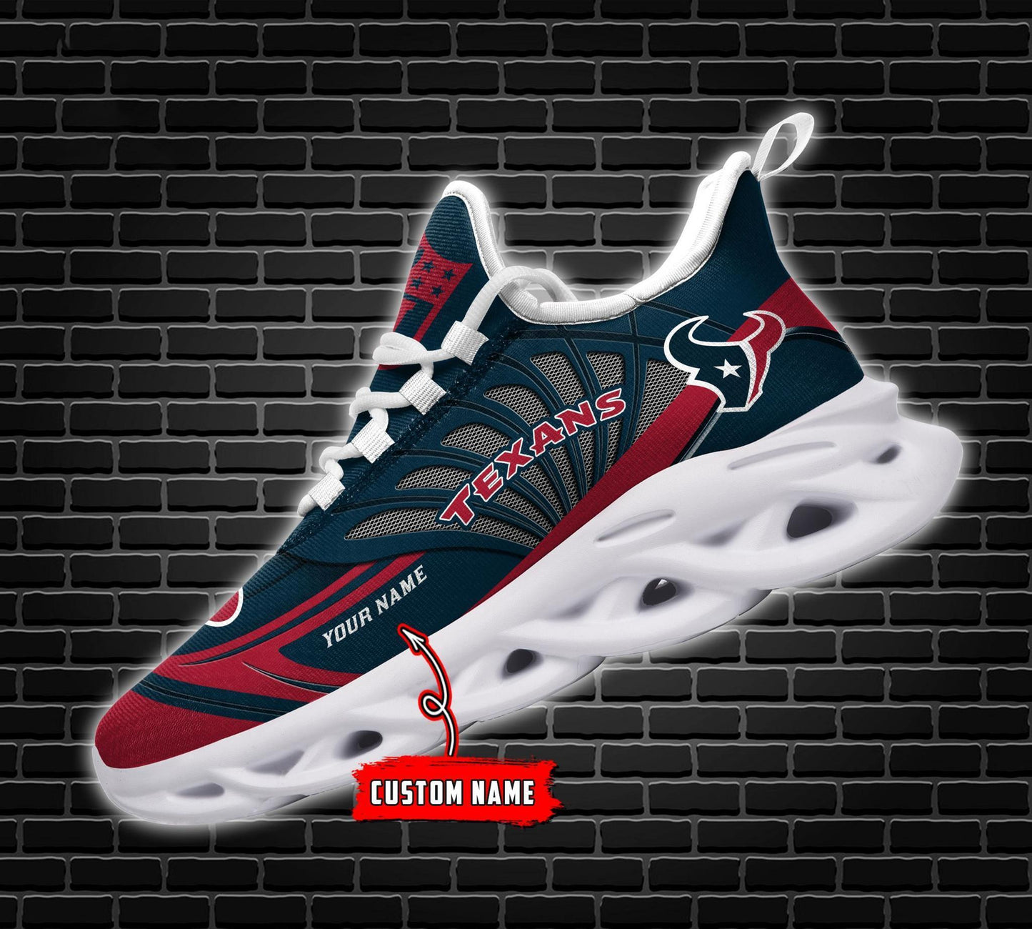 Ideafootwear Houston Texans Max Soul Shoes Sneakers For Men And Women