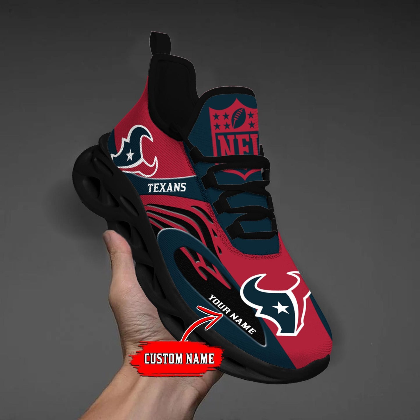 Ideafootwear Houston Texans Max Soul Shoes Sneakers For Men And Women