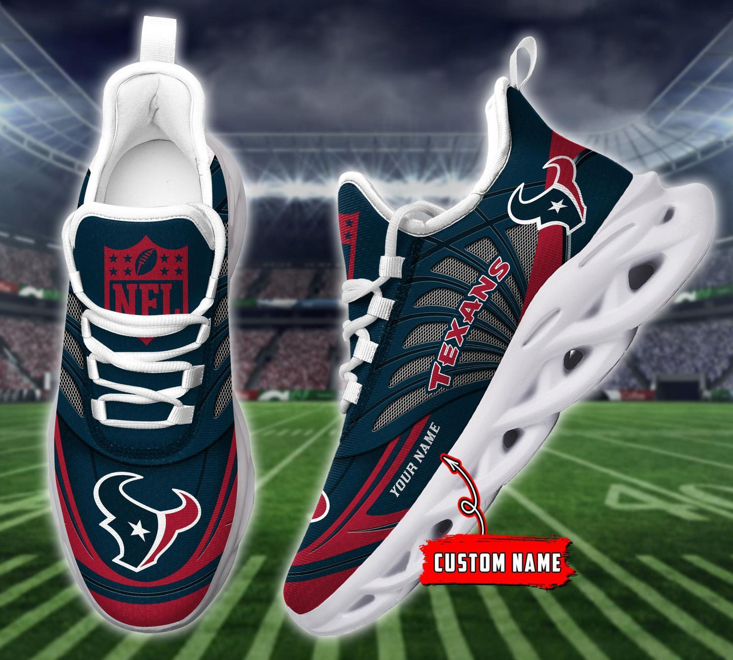 Ideafootwear Houston Texans Max Soul Shoes Sneakers For Men And Women
