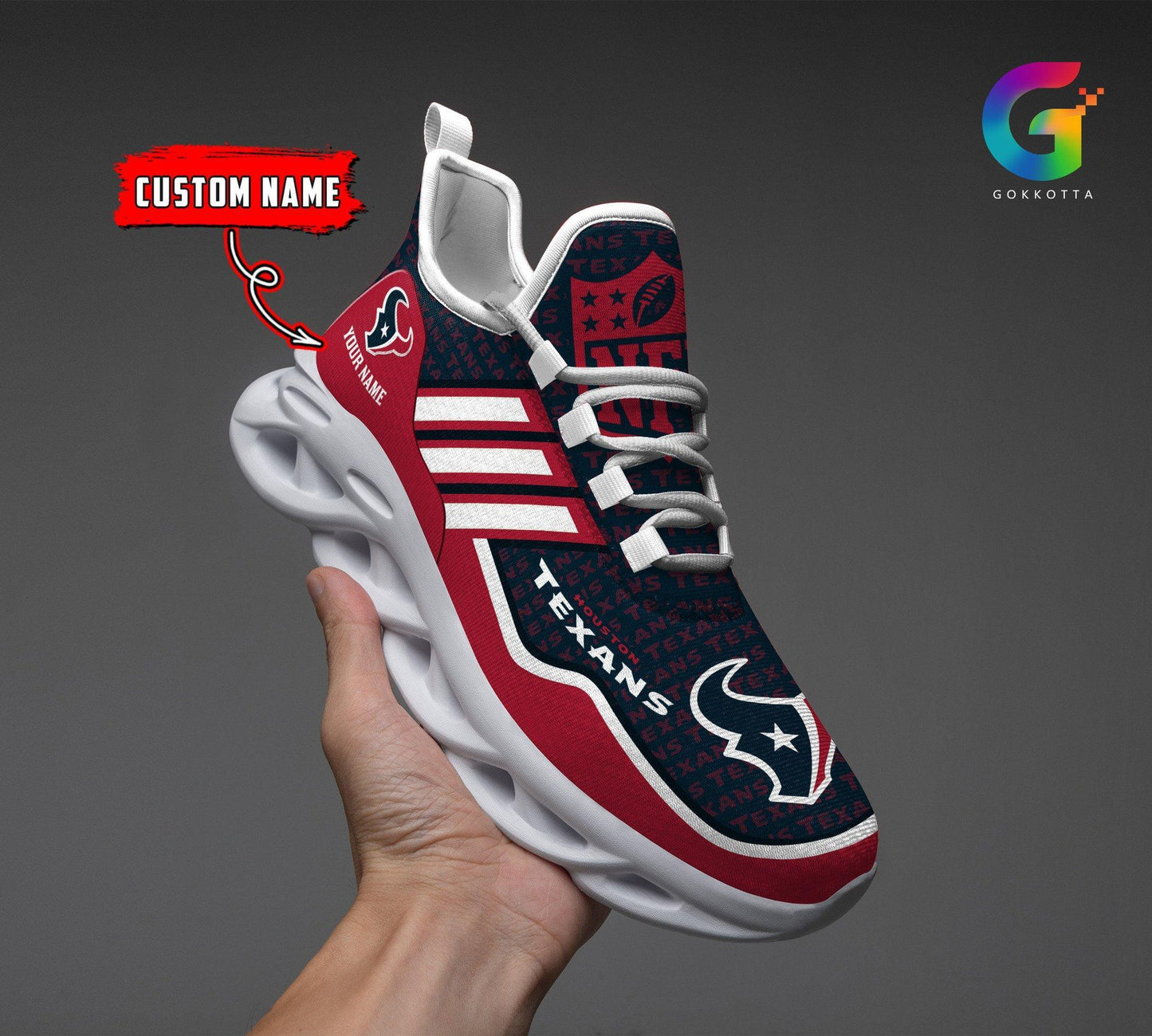 Ideafootwear Houston Texans Max Soul Shoes Sneakers For Men And Women