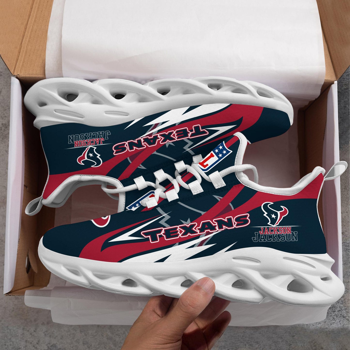 Ideafootwear Houston Texans Max Soul Shoes Sneakers For Men And Women