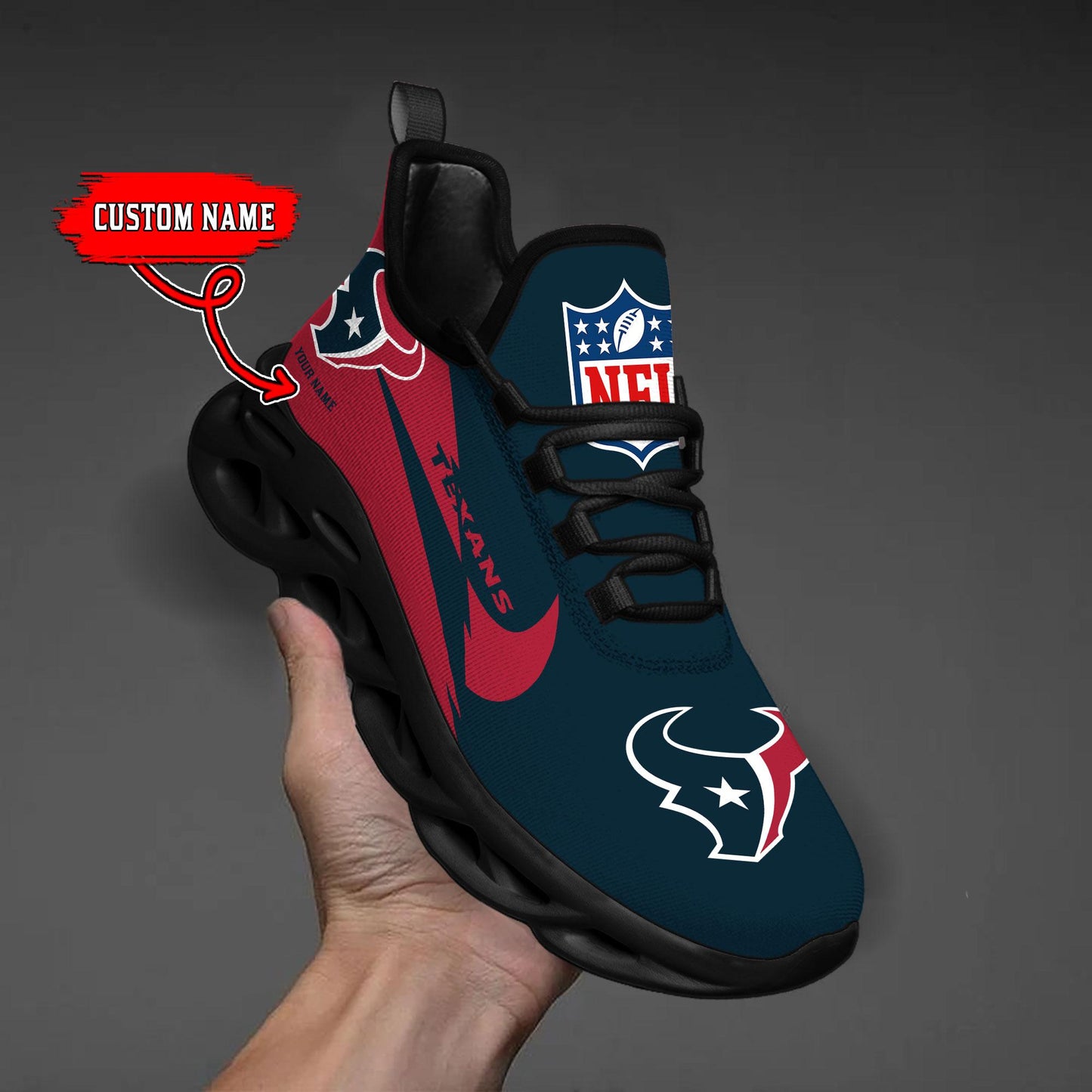 Ideafootwear Houston Texans Max Soul Shoes Sneakers For Men And Women