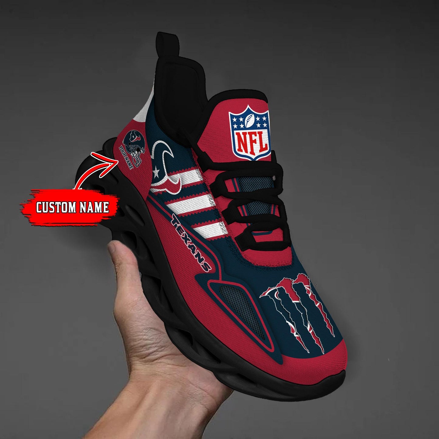 Ideafootwear Houston Texans Max Soul Shoes Sneakers For Men And Women