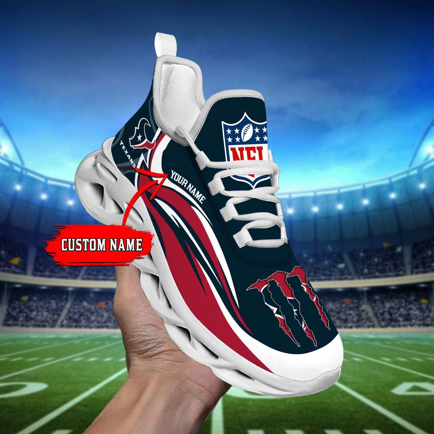 Ideafootwear Houston Texans Max Soul Shoes Sneakers For Men And Women