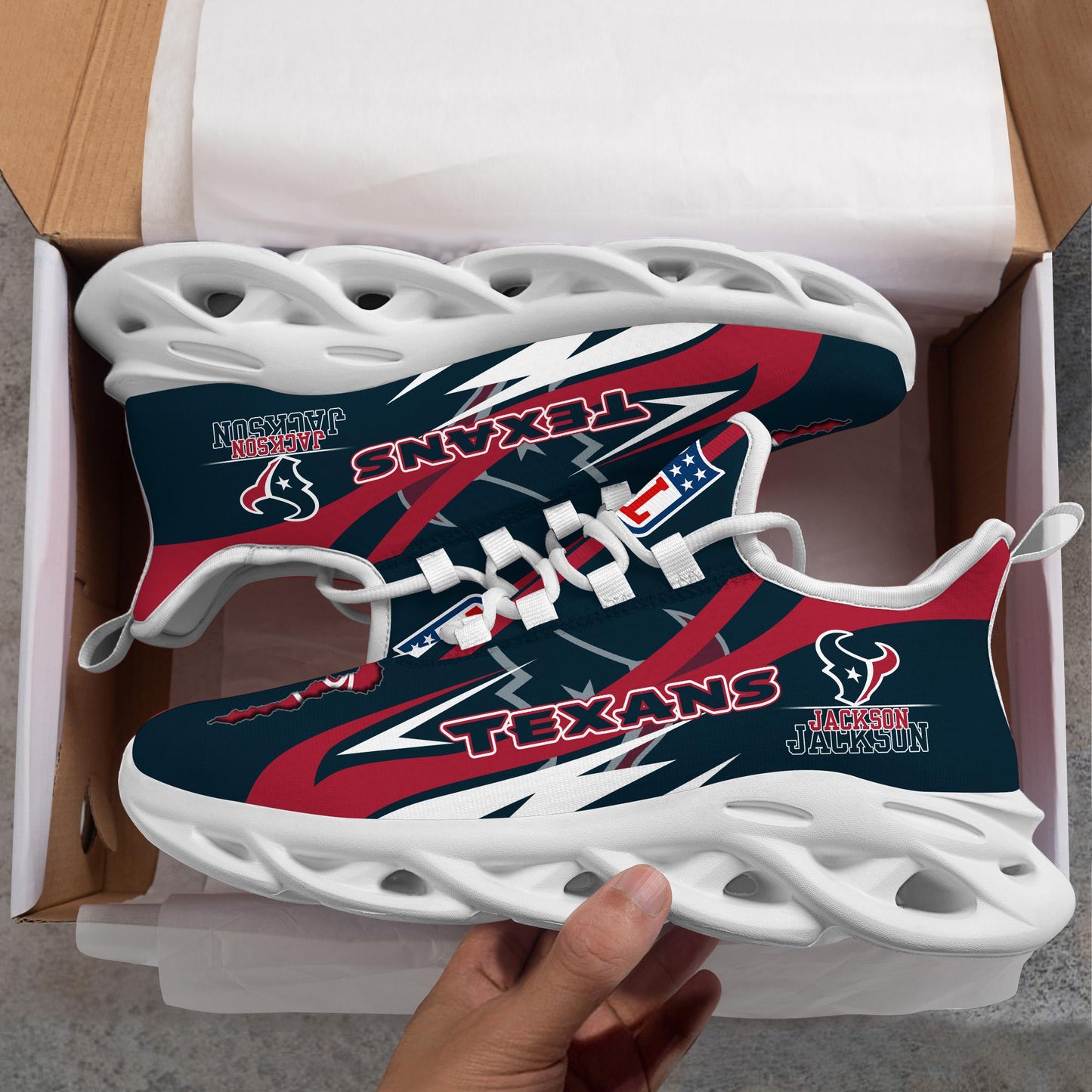 Ideafootwear Houston Texans Max Soul Shoes Sneakers For Men And Women