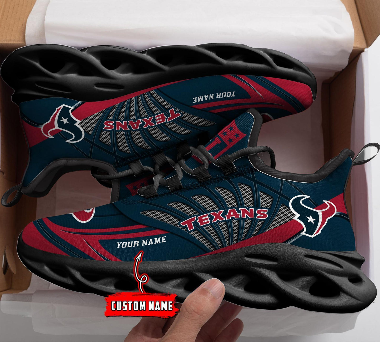 Ideafootwear Houston Texans Max Soul Shoes Sneakers For Men And Women