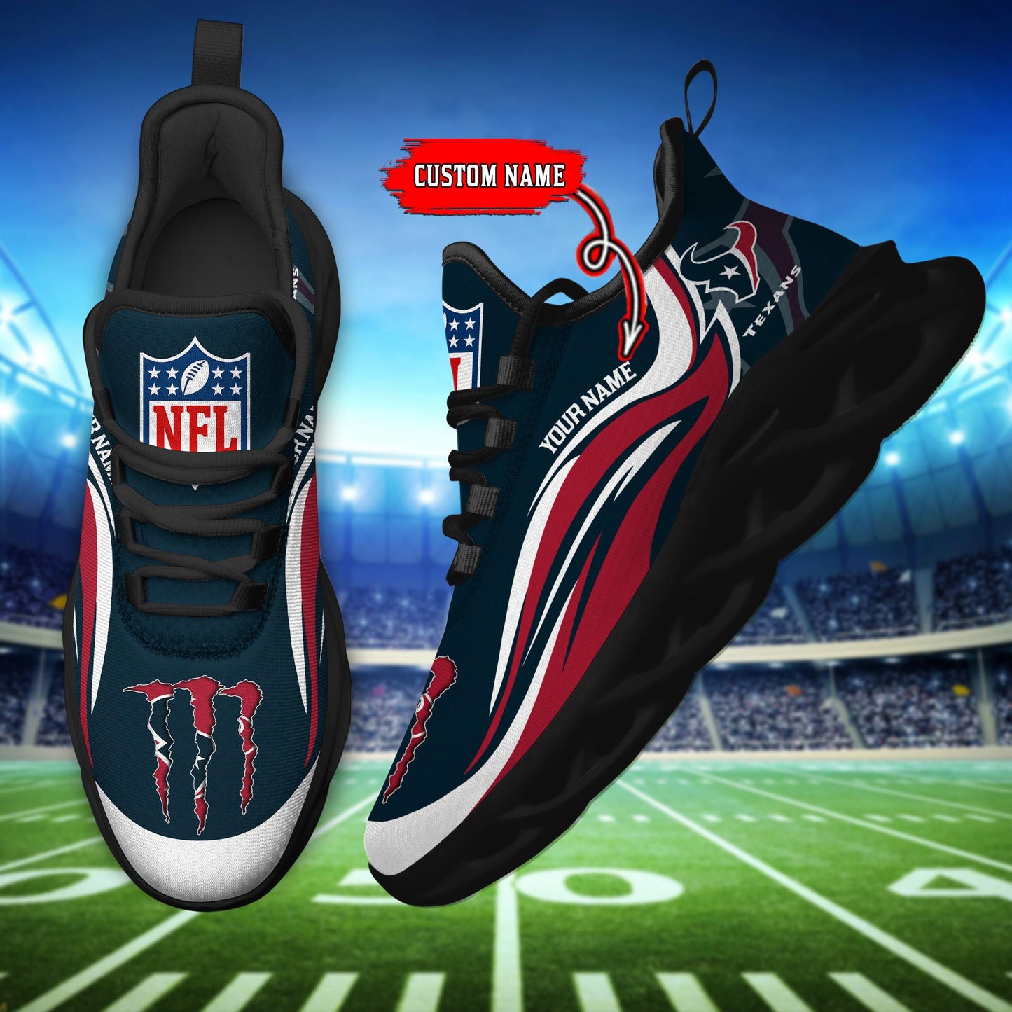 Ideafootwear Houston Texans Max Soul Shoes Sneakers For Men And Women
