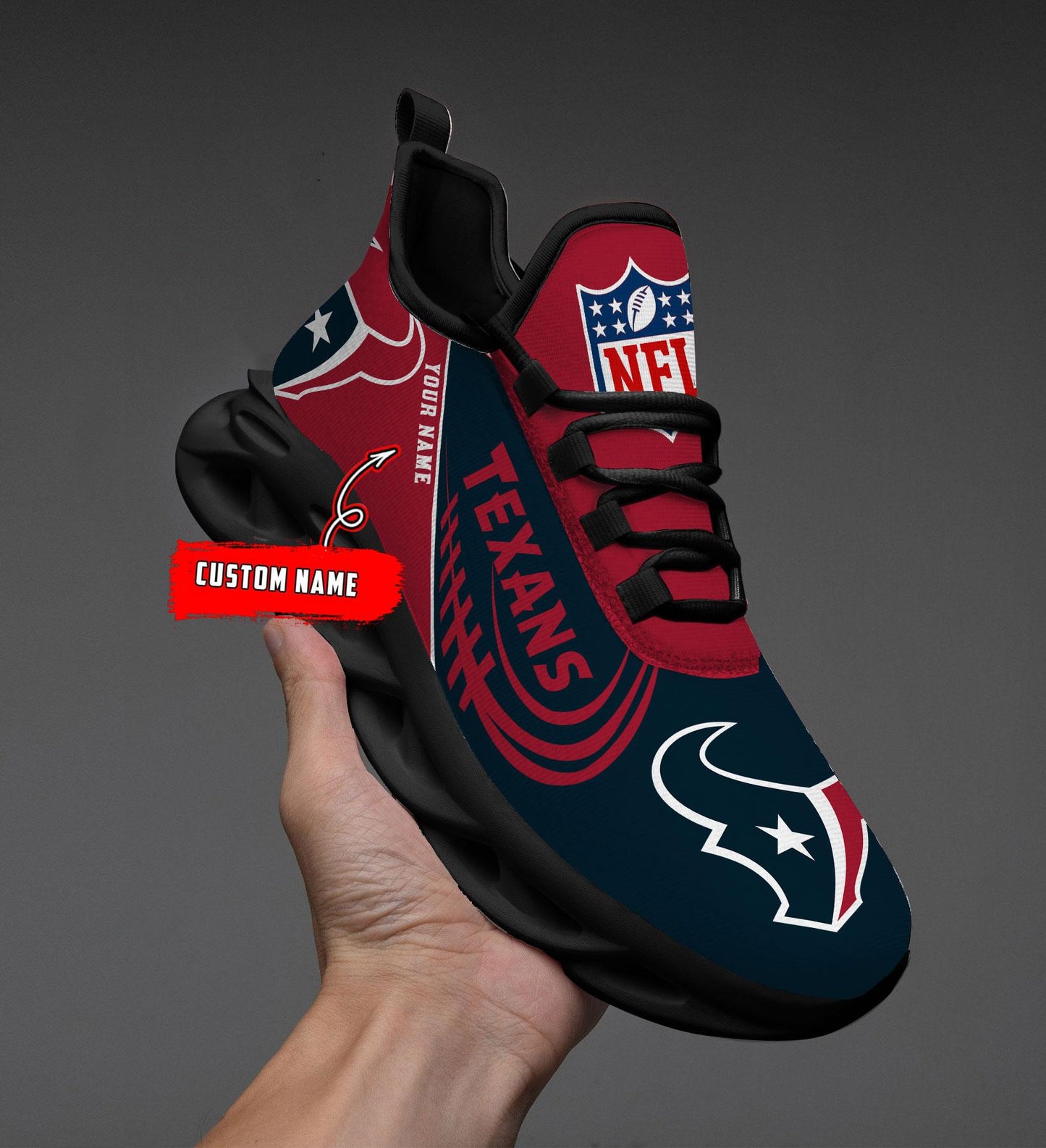 Ideafootwear Houston Texans Max Soul Shoes Sneakers For Men And Women