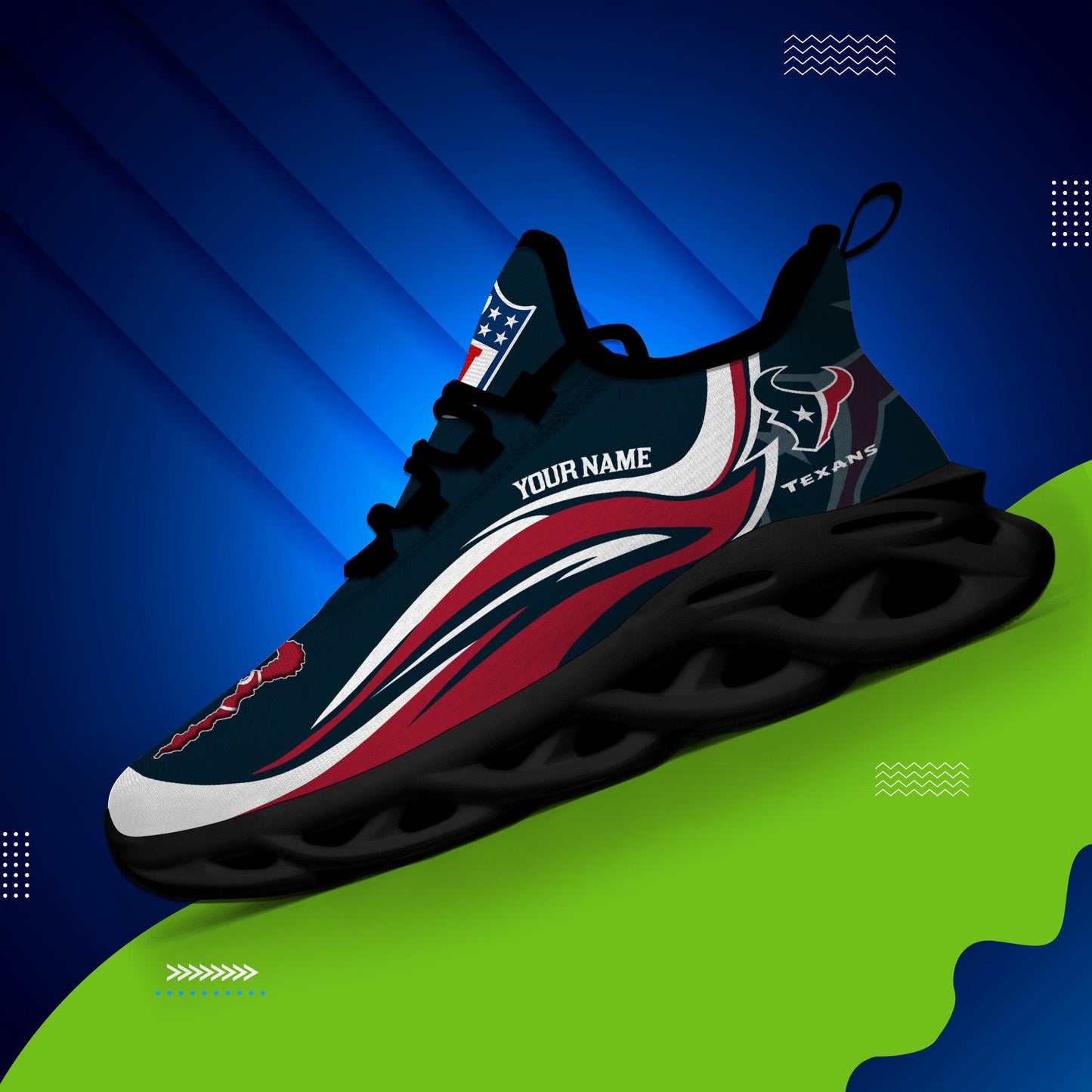 Ideafootwear Houston Texans Max Soul Shoes Sneakers For Men And Women