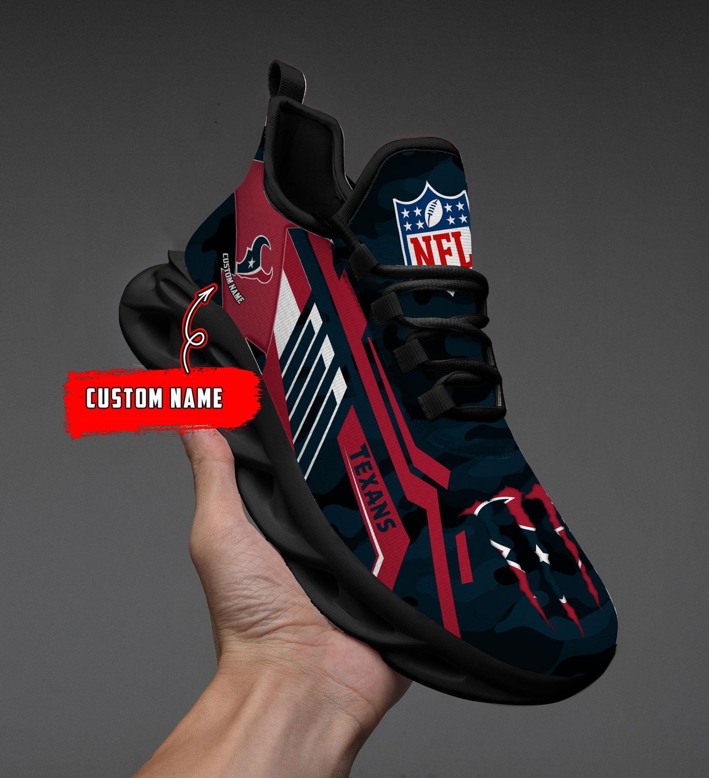 Ideafootwear Houston Texans Max Soul Shoes Sneakers For Men And Women