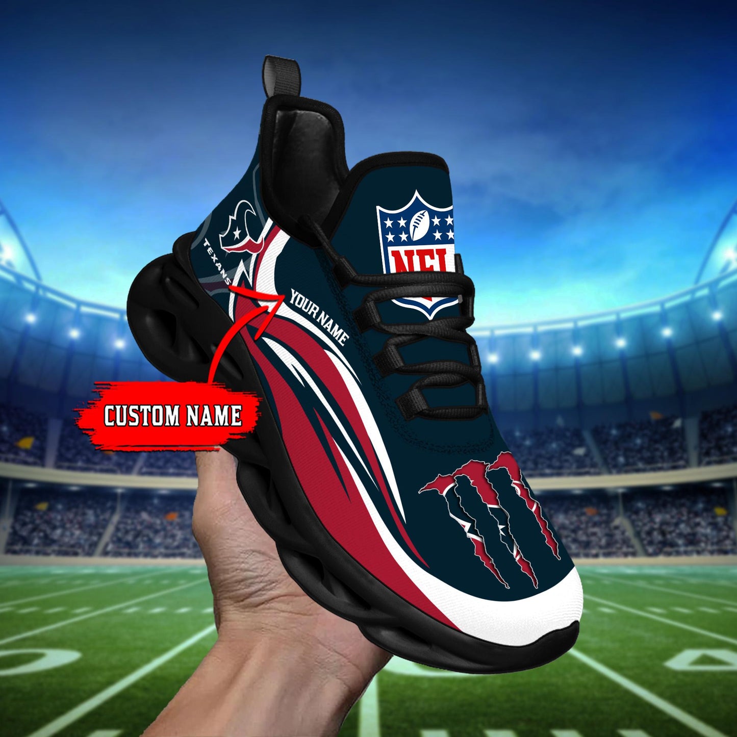 Ideafootwear Houston Texans Max Soul Shoes Sneakers For Men And Women