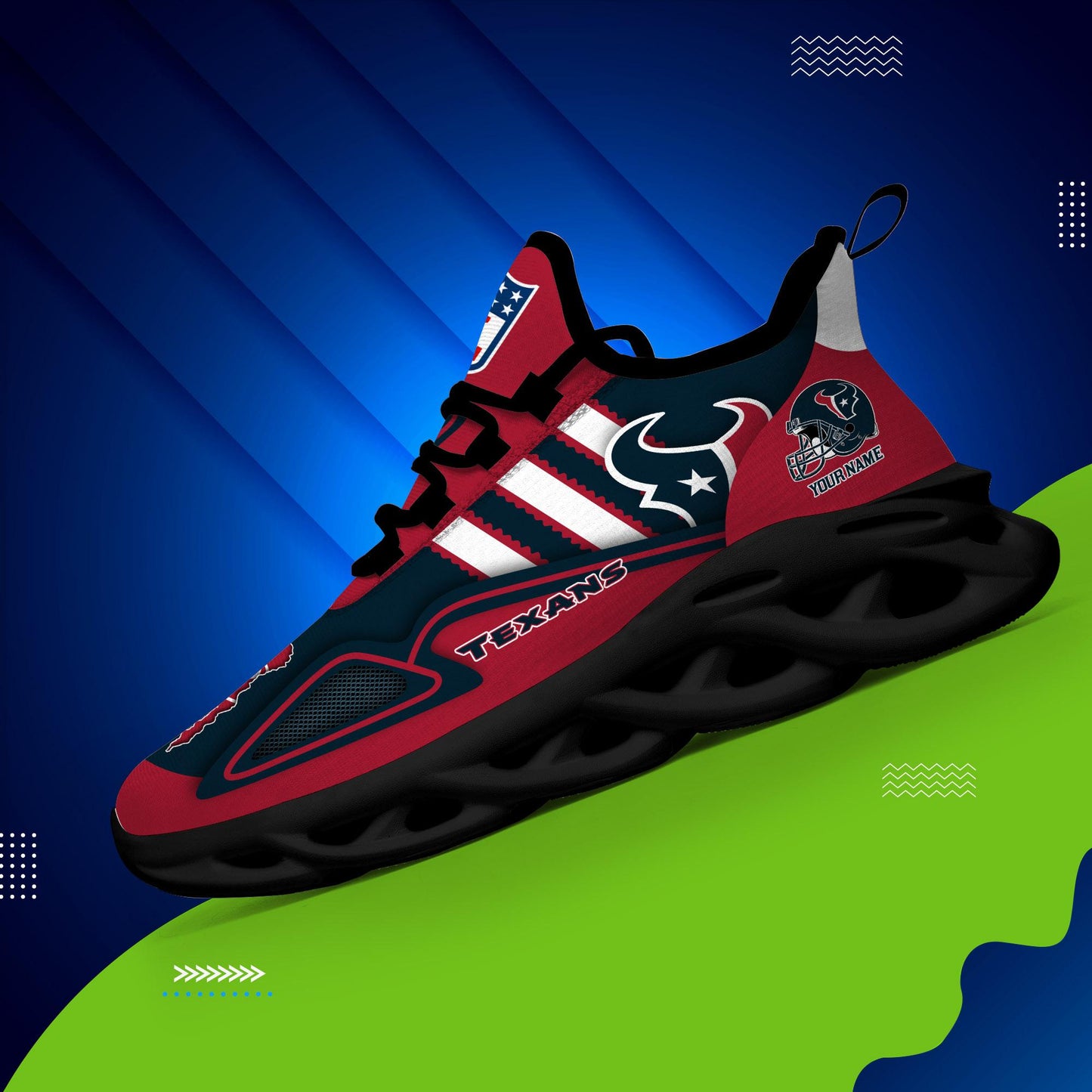 Ideafootwear Houston Texans Max Soul Shoes Sneakers For Men And Women