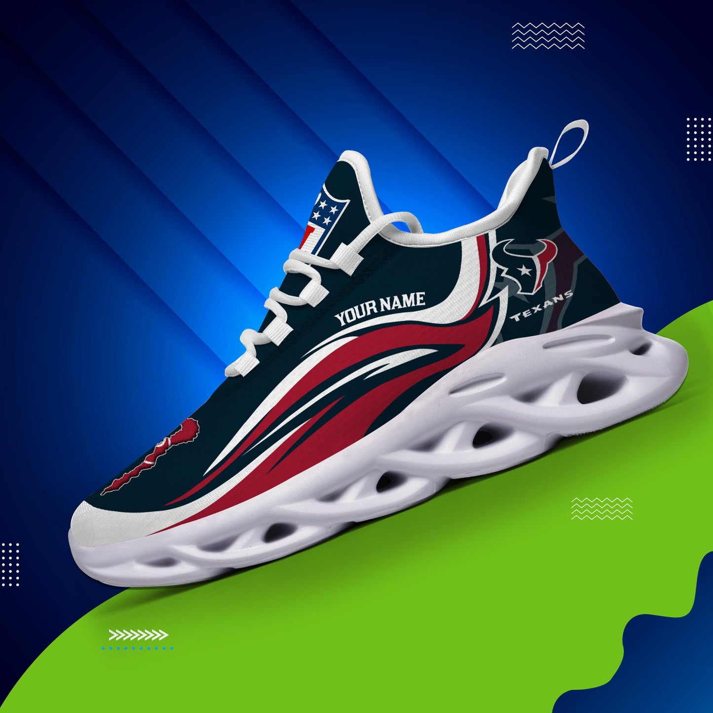 Ideafootwear Houston Texans Max Soul Shoes Sneakers For Men And Women