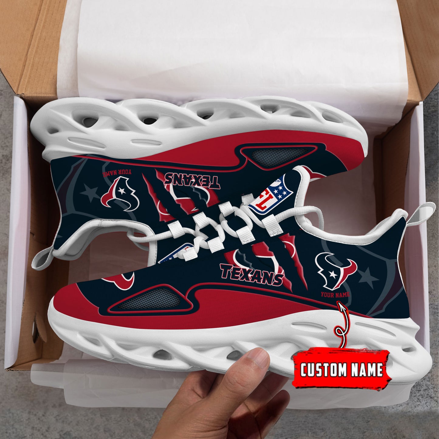 Ideafootwear Houston Texans Max Soul Shoes Sneakers For Men And Women