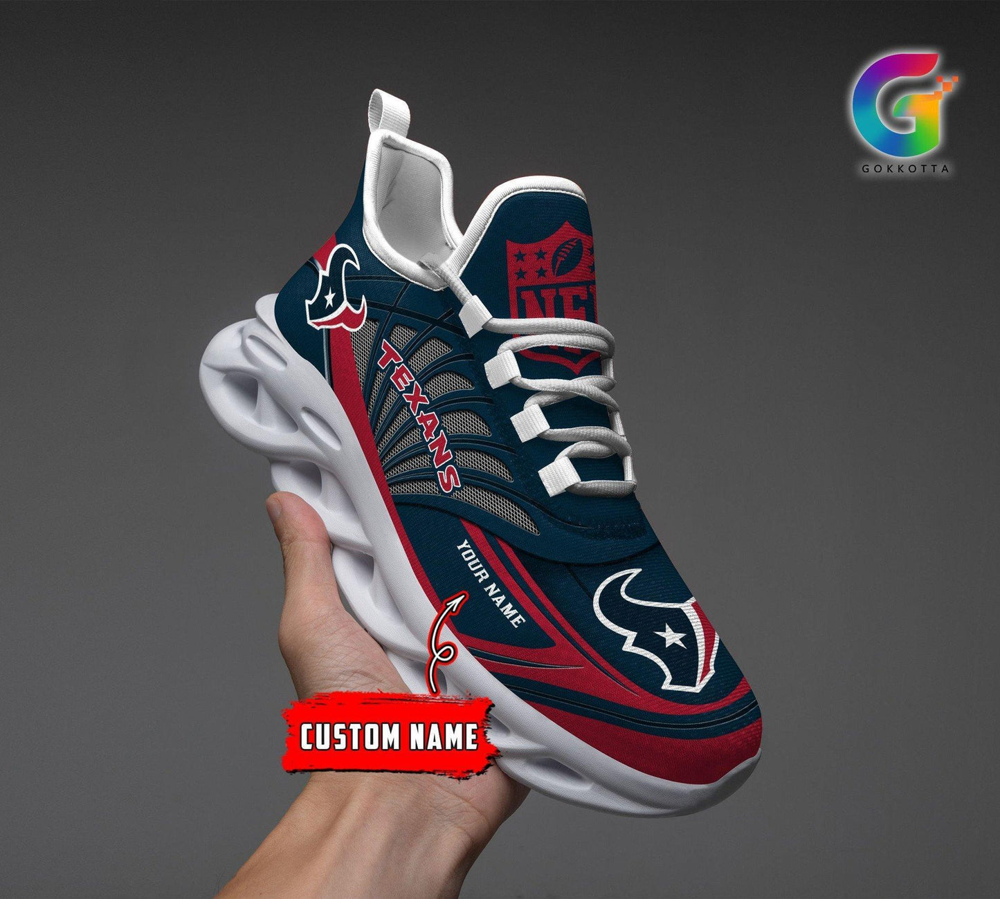 Ideafootwear Houston Texans Max Soul Shoes Sneakers For Men And Women