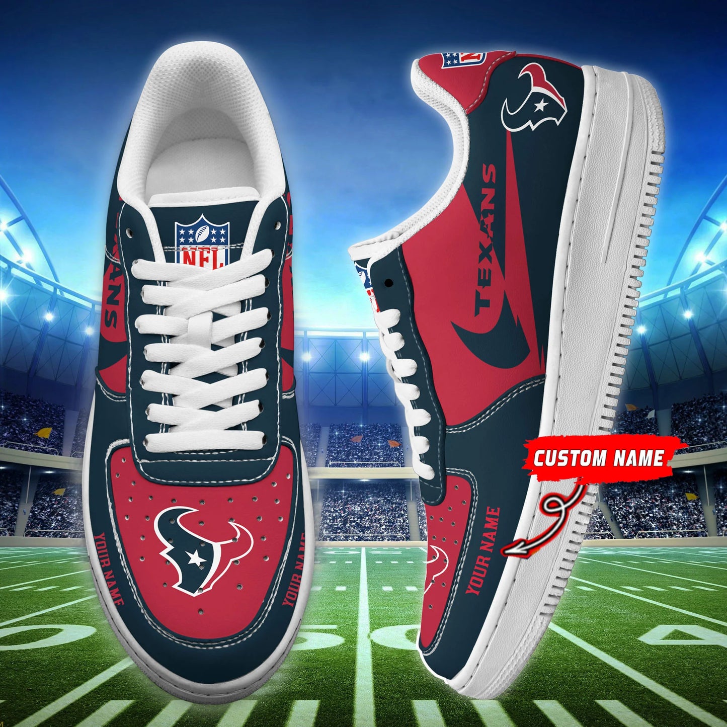 Ideafootwear Houston Texans NFL Air Low-Top Sneakers Shoes For Men And Women