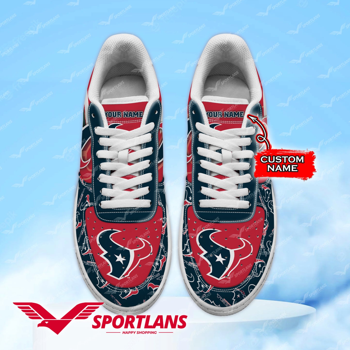 Ideafootwear Houston Texans NFL Air Low-Top Sneakers Shoes For Men And Women
