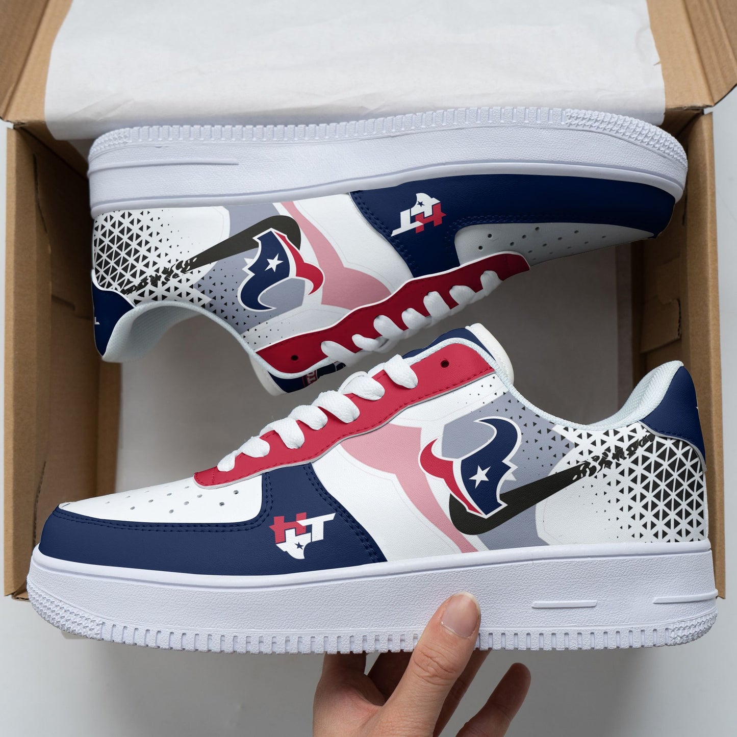 Ideafootwear Houston Texans NFL Air Low-Top Sneakers Shoes For Men And Women