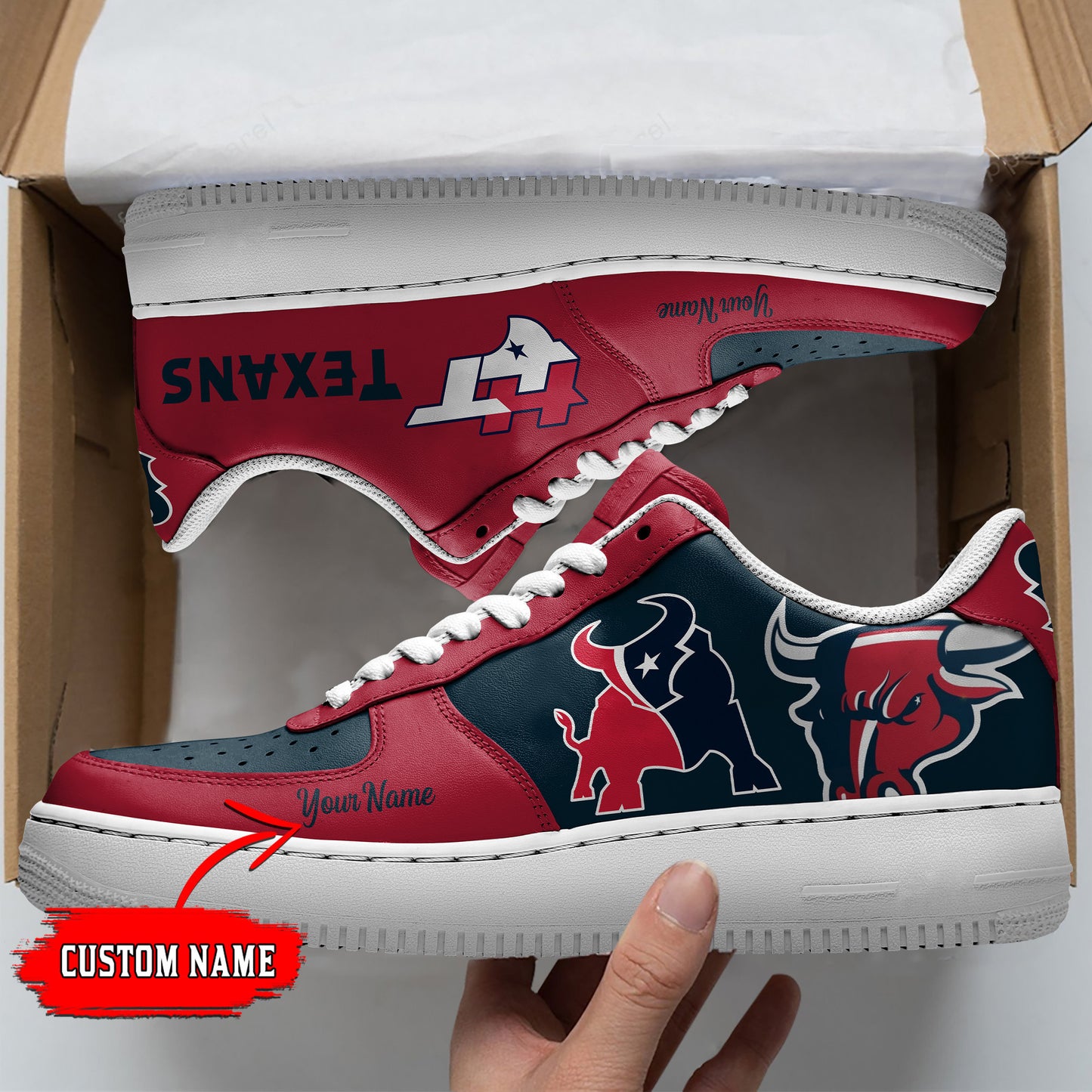 Ideafootwear Houston Texans NFL Air Low-Top Sneakers Shoes For Men And Women