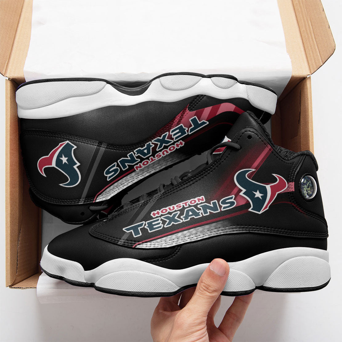 Ideafootwear Houston Texans NFL AJ13 Sneakers Shoes For Men And Women