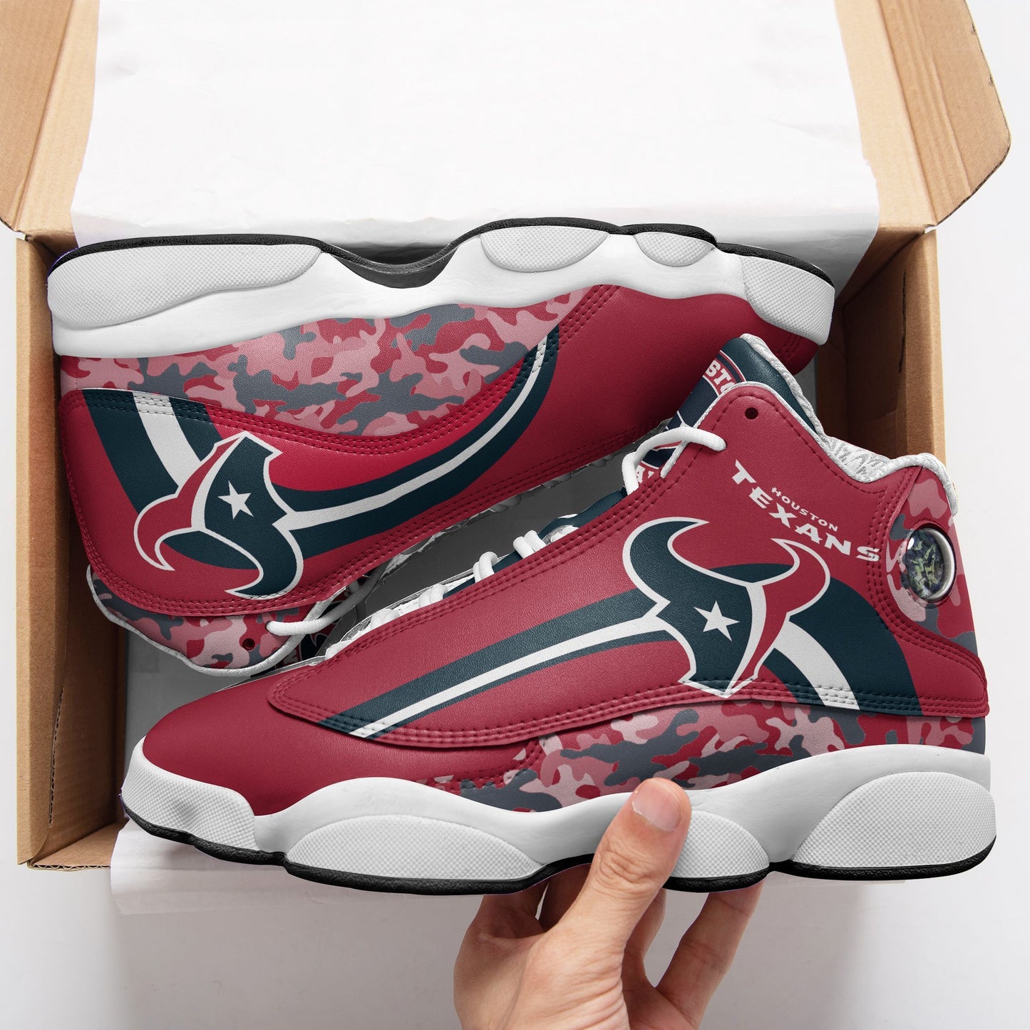 Ideafootwear Houston Texans NFL AJ13 Sneakers Shoes For Men And Women