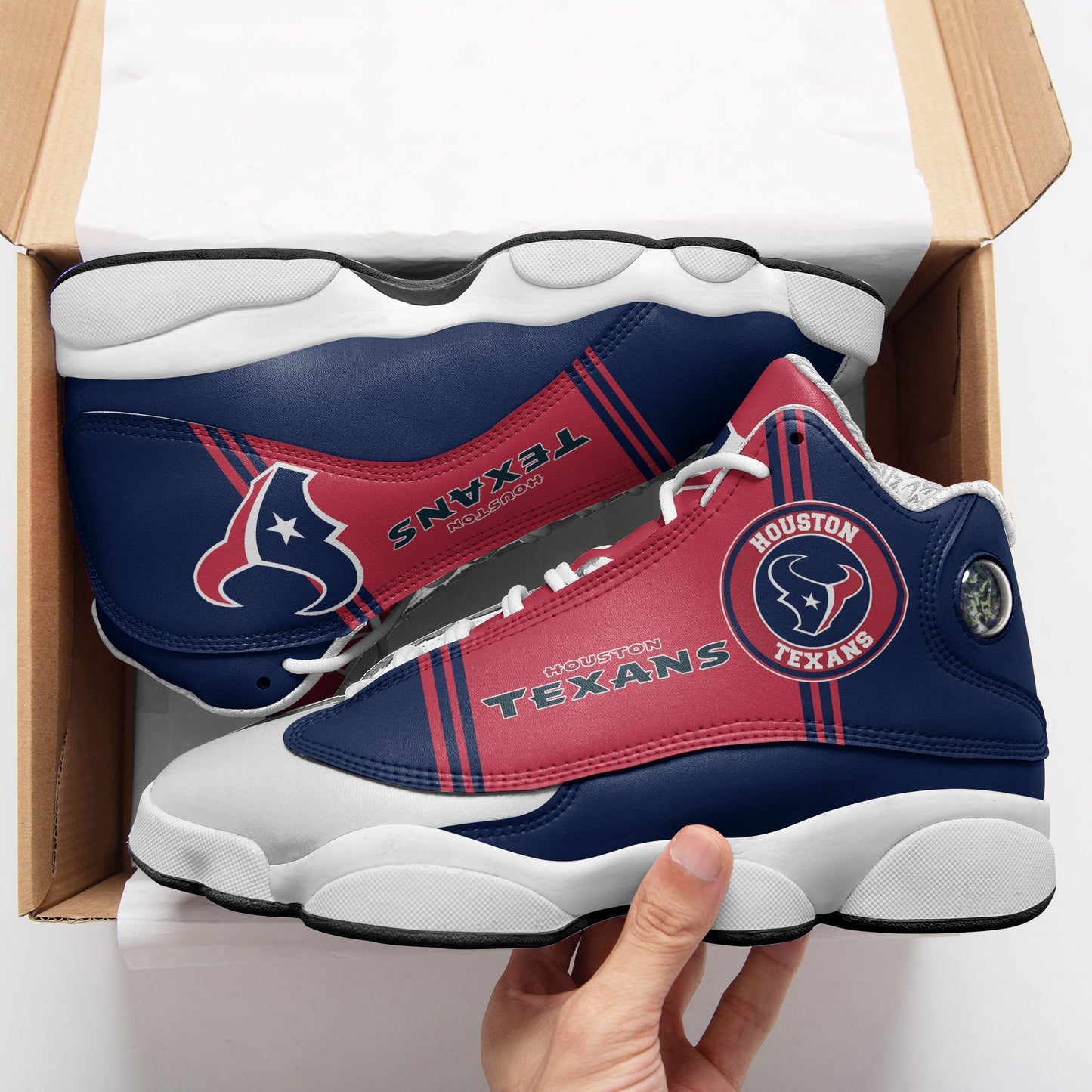 Ideafootwear Houston Texans NFL AJ13 Sneakers Shoes For Men And Women