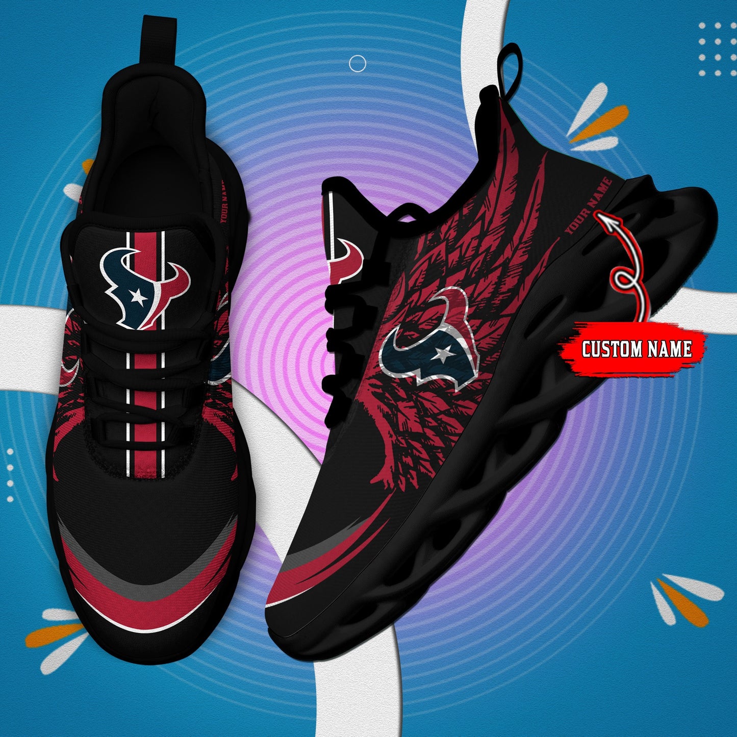 Ideafootwear Houston Texans NFL Max Soul Shoes Sneakers For Men And Women