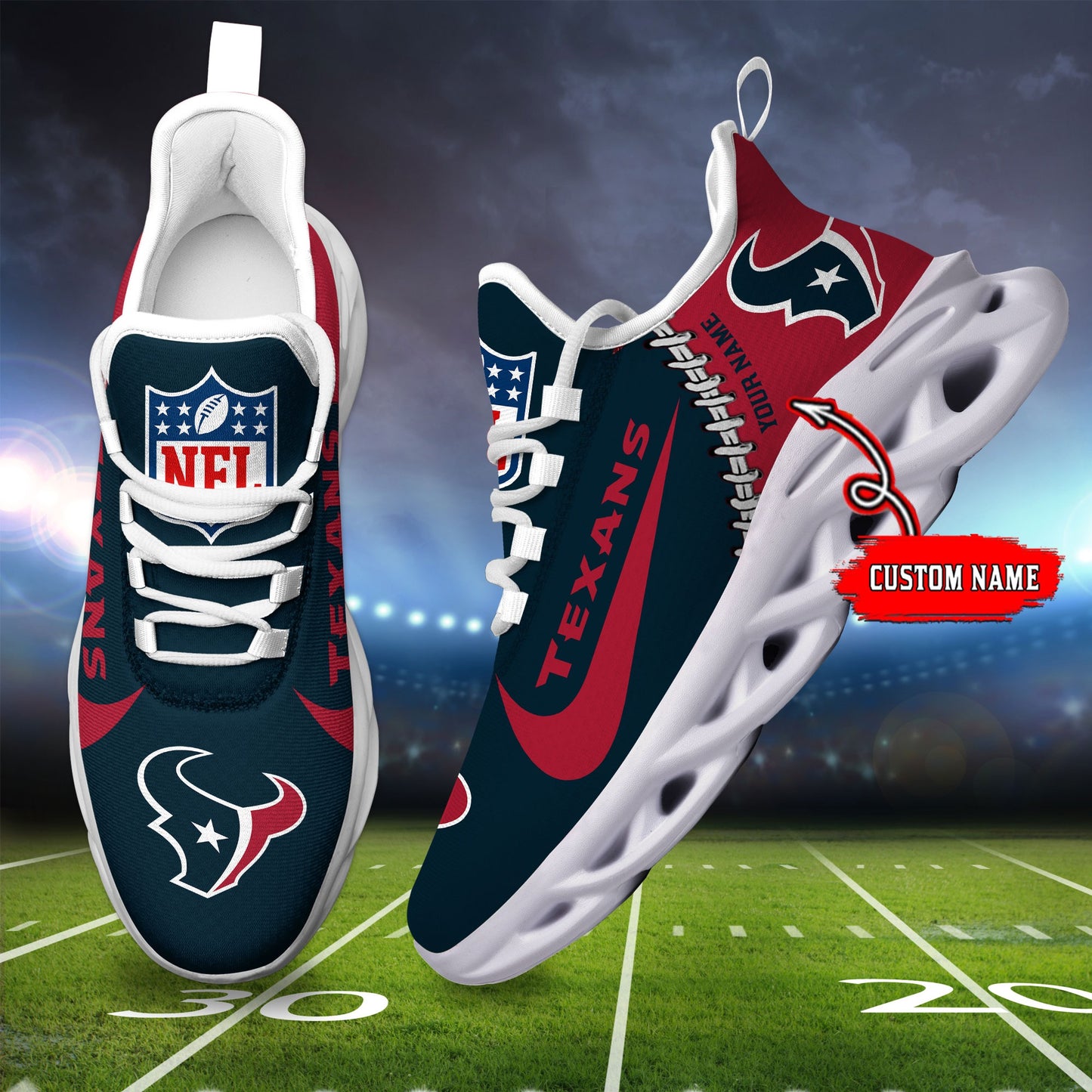 Ideafootwear Houston Texans NFL Max Soul Shoes Sneakers For Men And Women