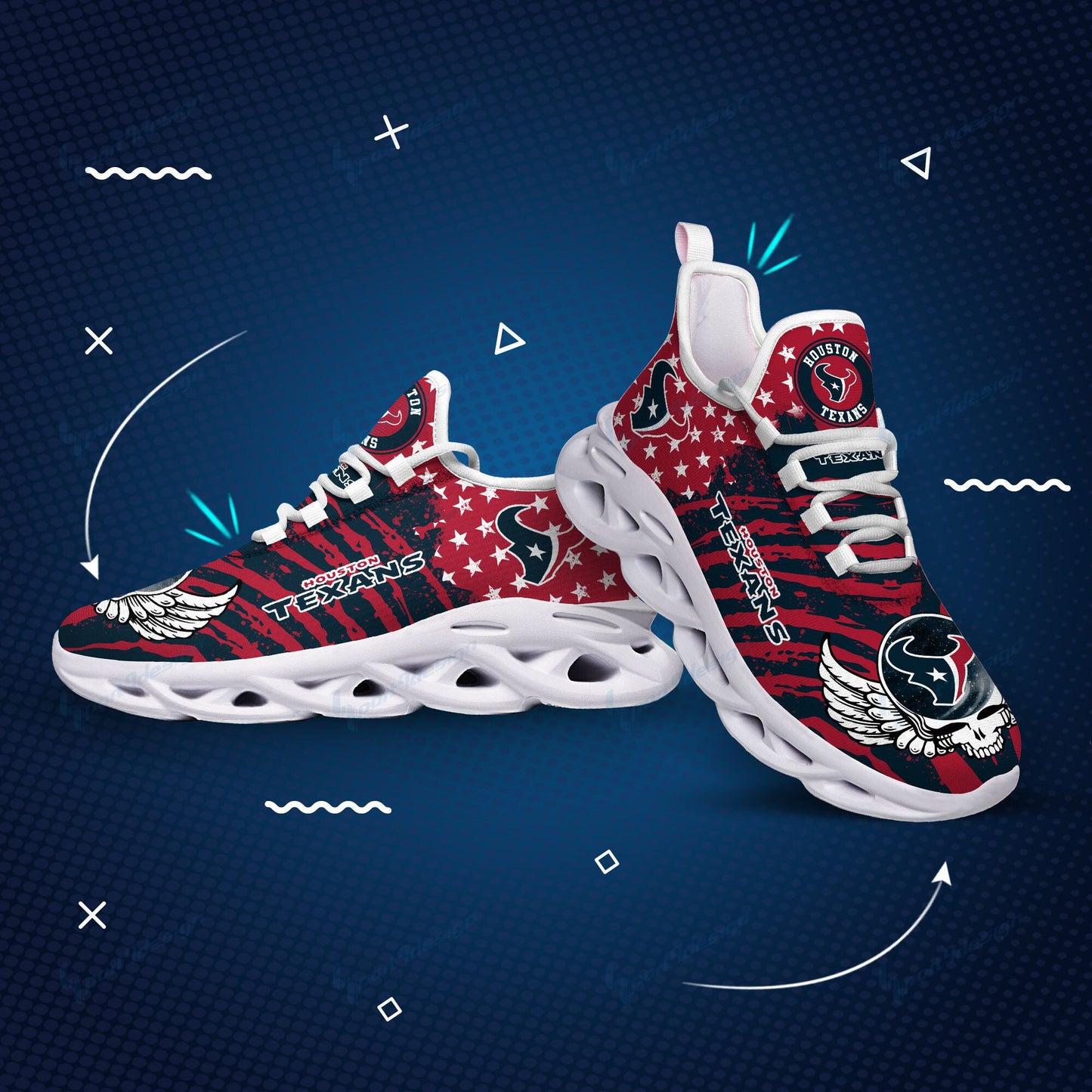 Ideafootwear Houston Texans NFL Max Soul Shoes Sneakers For Men And Women