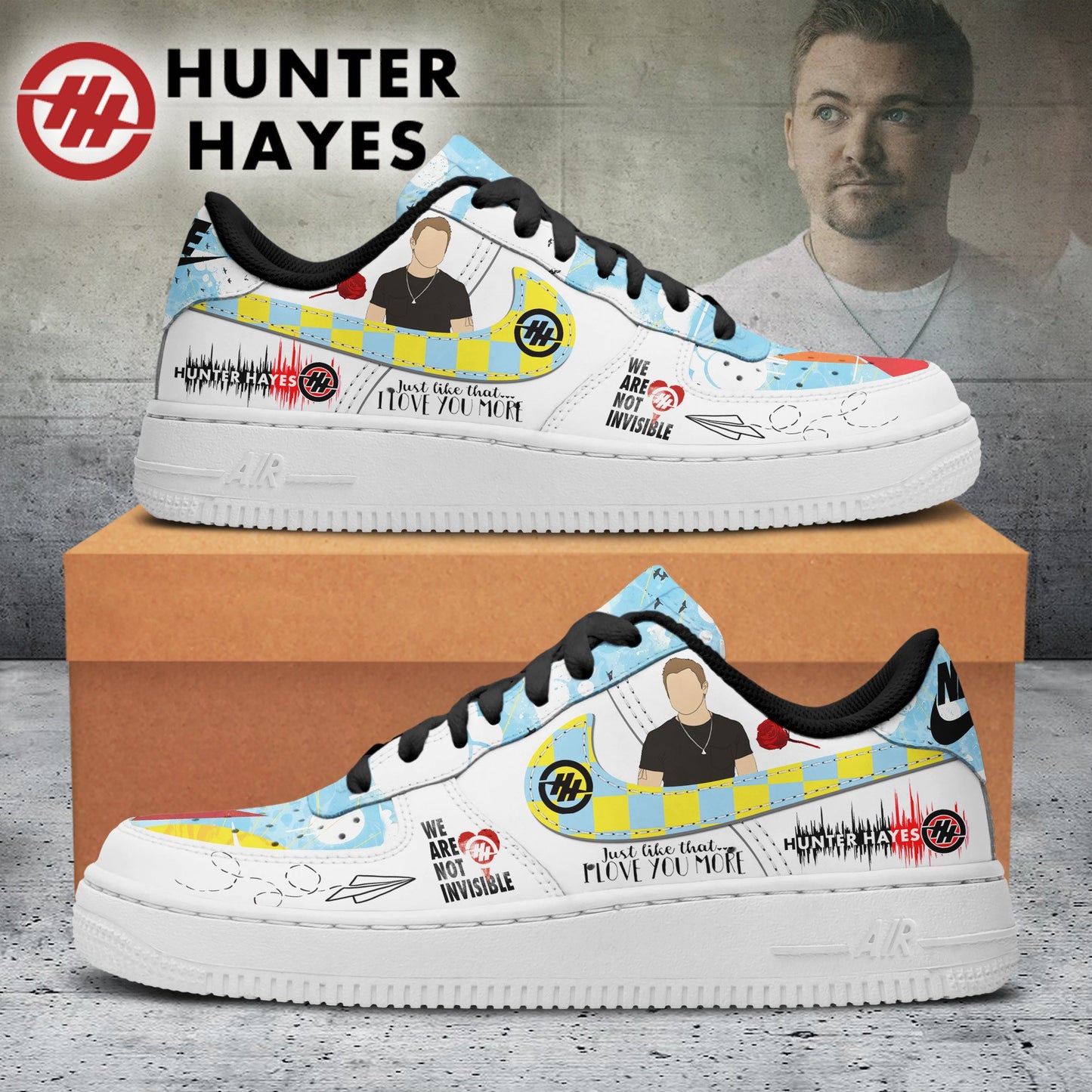 Ideafootwear Hunter Hayes Air Low-Top Sneakers Shoes For Men And Women