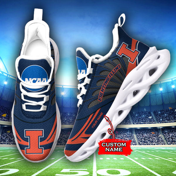 Ideafootwear Illinois Fighting Illini NCAA Max Soul Shoes Sneakers For Men And Women