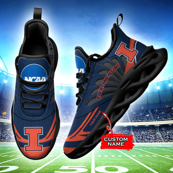 Ideafootwear Illinois Fighting Illini NCAA Max Soul Shoes Sneakers For Men And Women