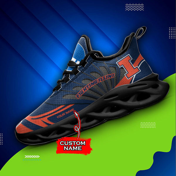 Ideafootwear Illinois Fighting Illini NCAA Max Soul Shoes Sneakers For Men And Women