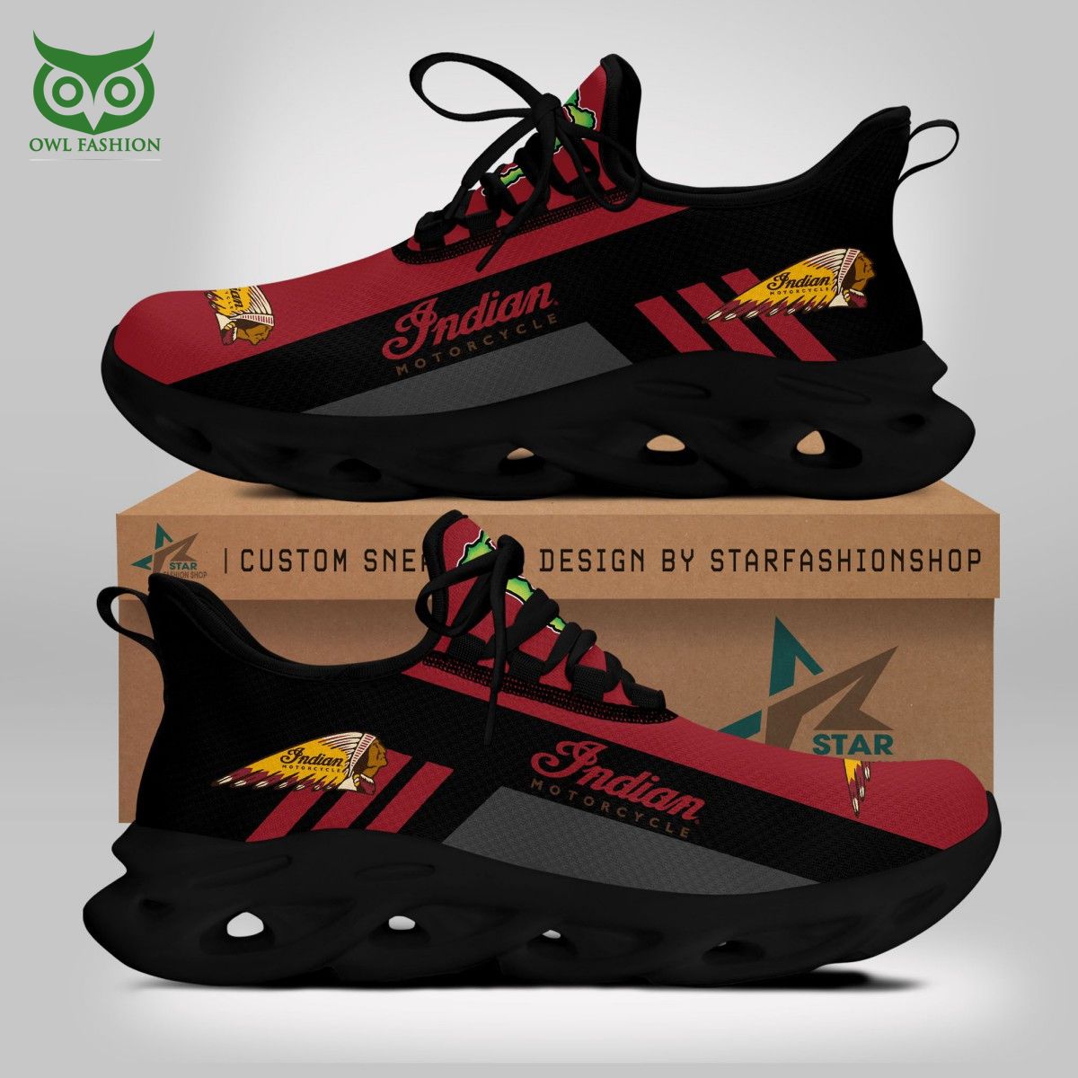 Ideafootwear Indian Motorcycle Motor Racing Max Soul Shoes Sneakers For Men And Women
