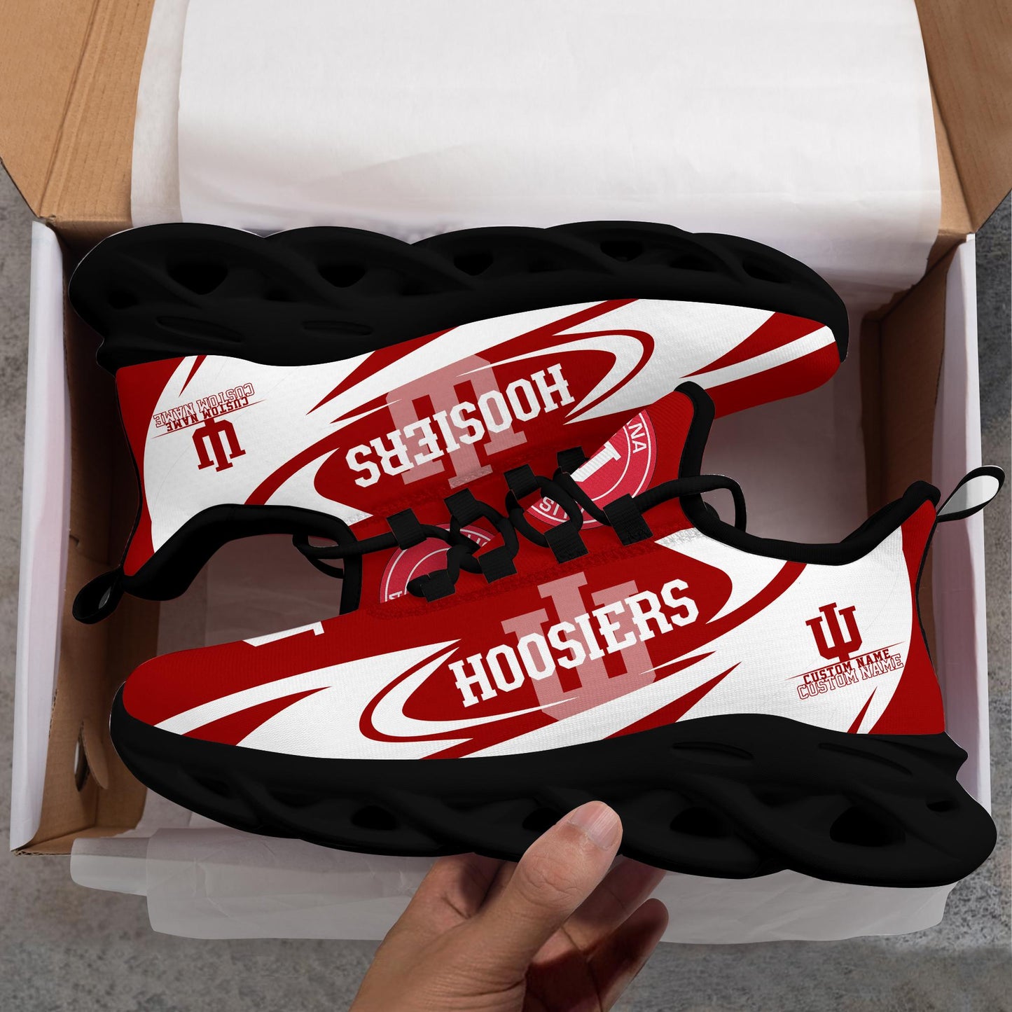 Ideafootwear Indiana Hoosiers Max Soul Shoes Sneakers For Men And Women