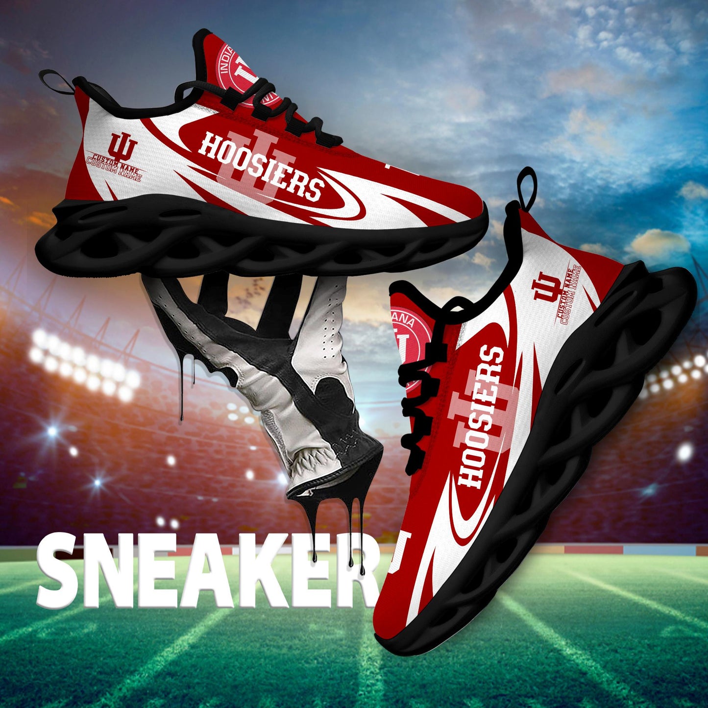 Ideafootwear Indiana Hoosiers Max Soul Shoes Sneakers For Men And Women