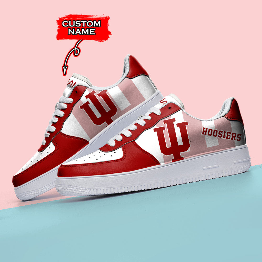 Ideafootwear Indiana Hoosiers NCAA Air Low-Top Sneakers Shoes For Men And Women