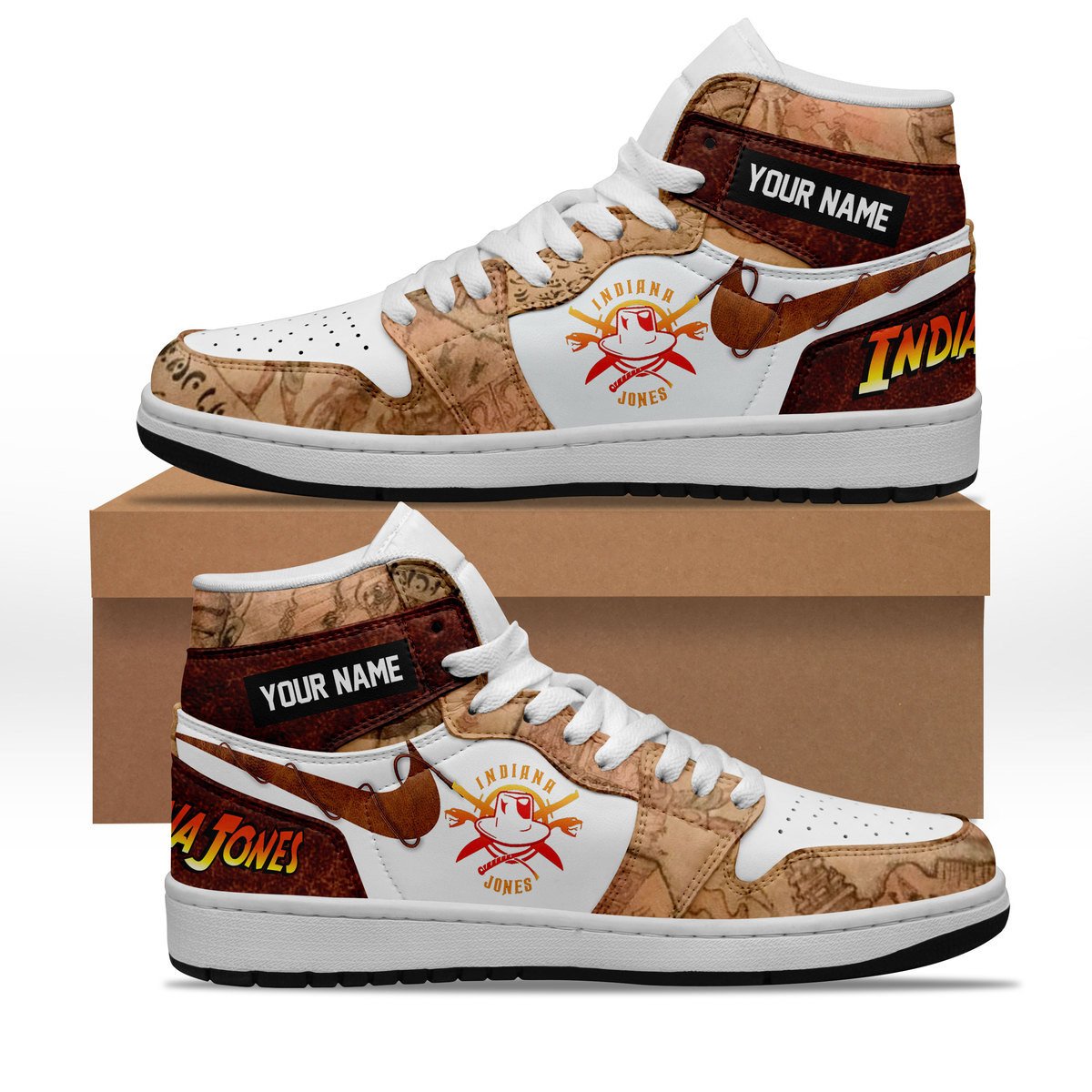 Ideafootwear Indiana Jones AJ1 High Sneakers Shoes For Men And Women