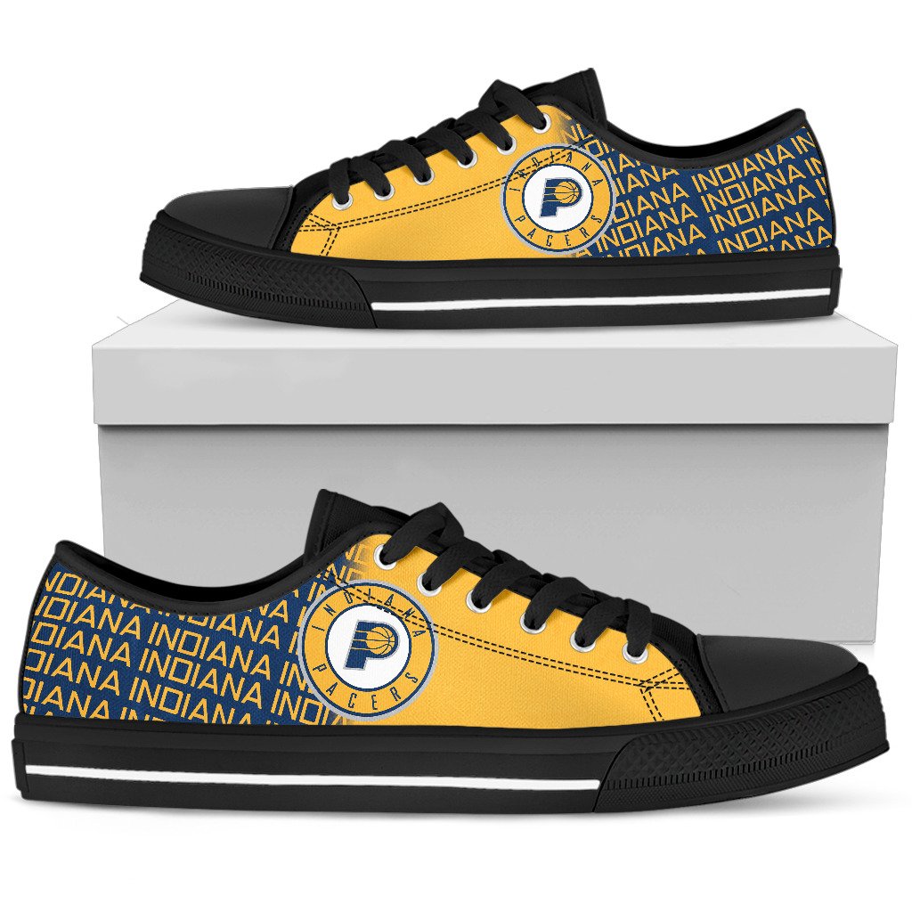 Ideafootwear Indiana Pacers Low Top Canvas Sneakers Shoes For Men And Women