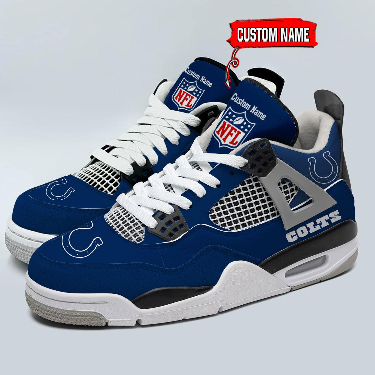 Ideafootwear Indianapolis Colts AJ4 Sneakers Shoes For Men And Women