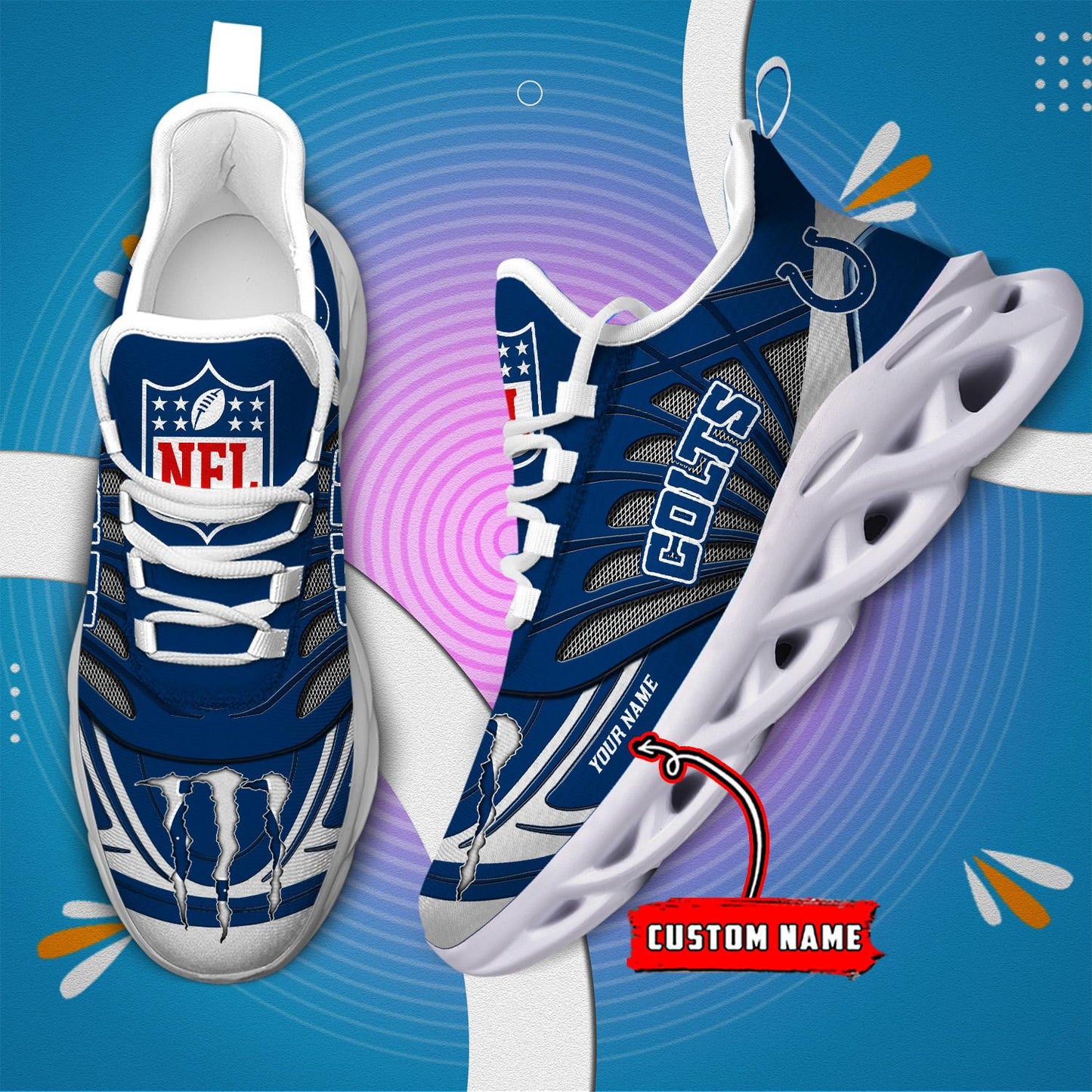 Ideafootwear Indianapolis Colts Max Soul Shoes Sneakers For Men And Women