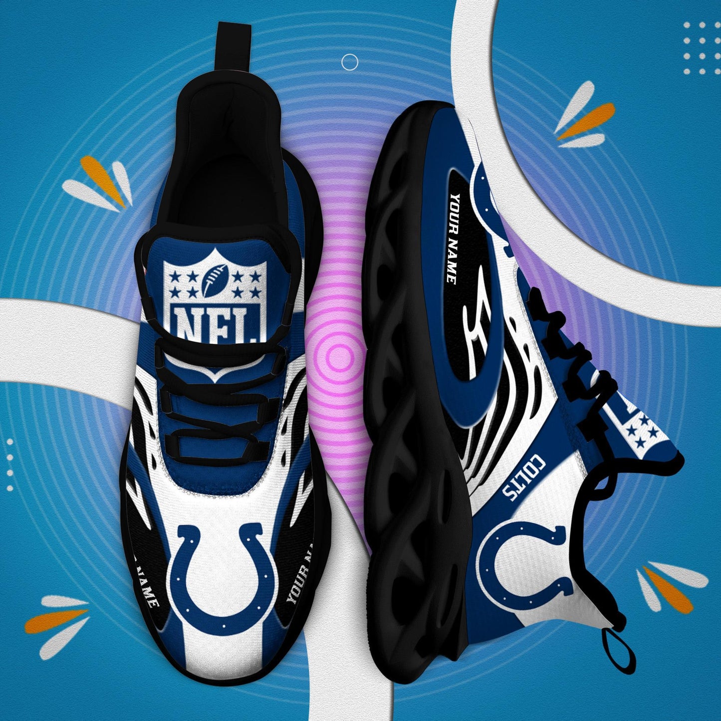 Ideafootwear Indianapolis Colts Max Soul Shoes Sneakers For Men And Women