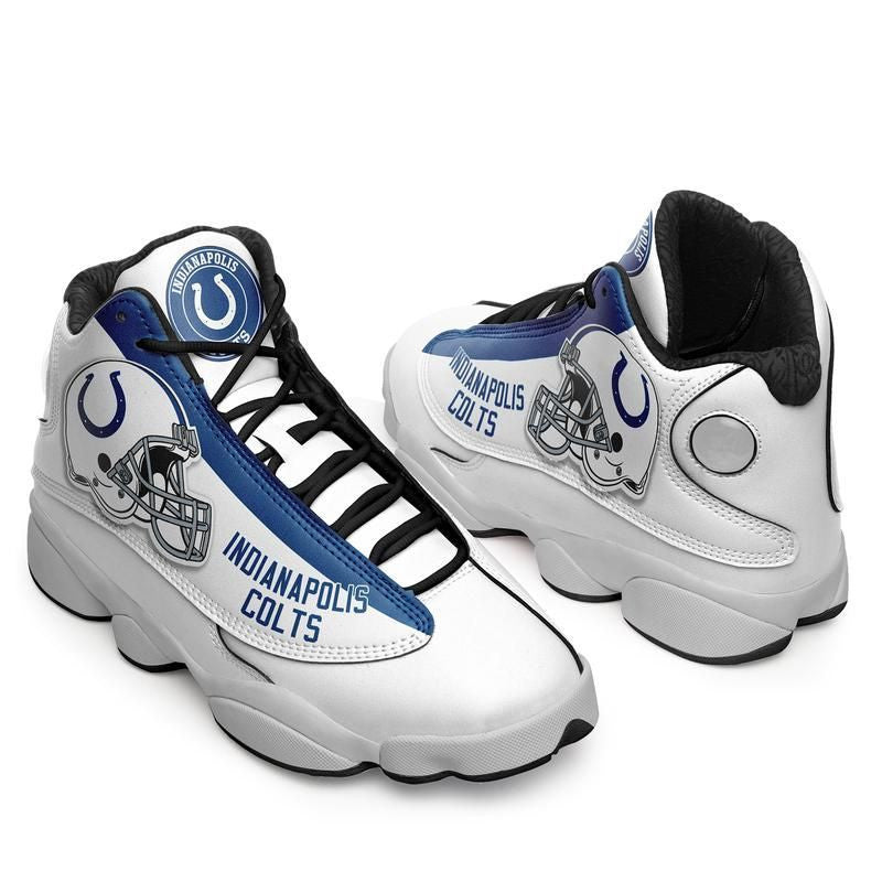 Ideafootwear Indianapolis Colts NFL AJ13 Sneakers Shoes For Men And Women