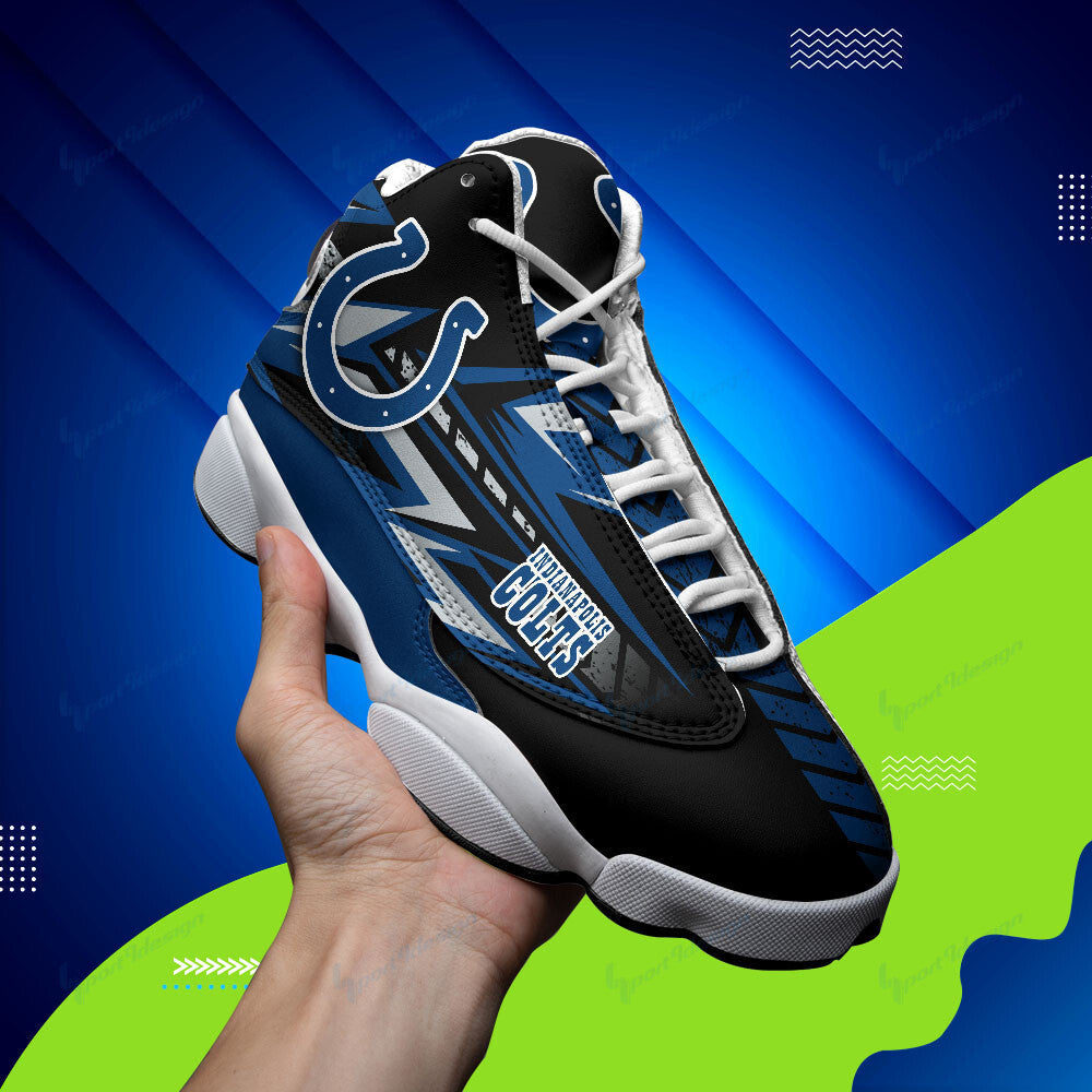 Ideafootwear Indianapolis Colts NFL AJ13 Sneakers Shoes For Men And Women
