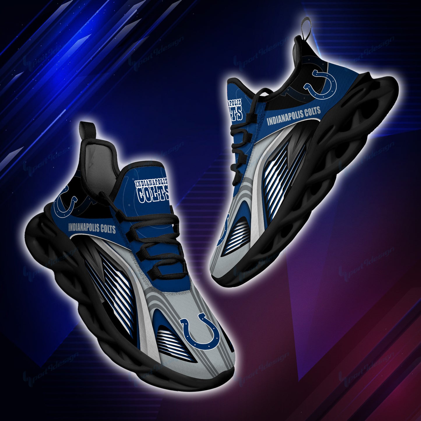Ideafootwear Indianapolis Colts NFL Max Soul Shoes Sneakers For Men And Women