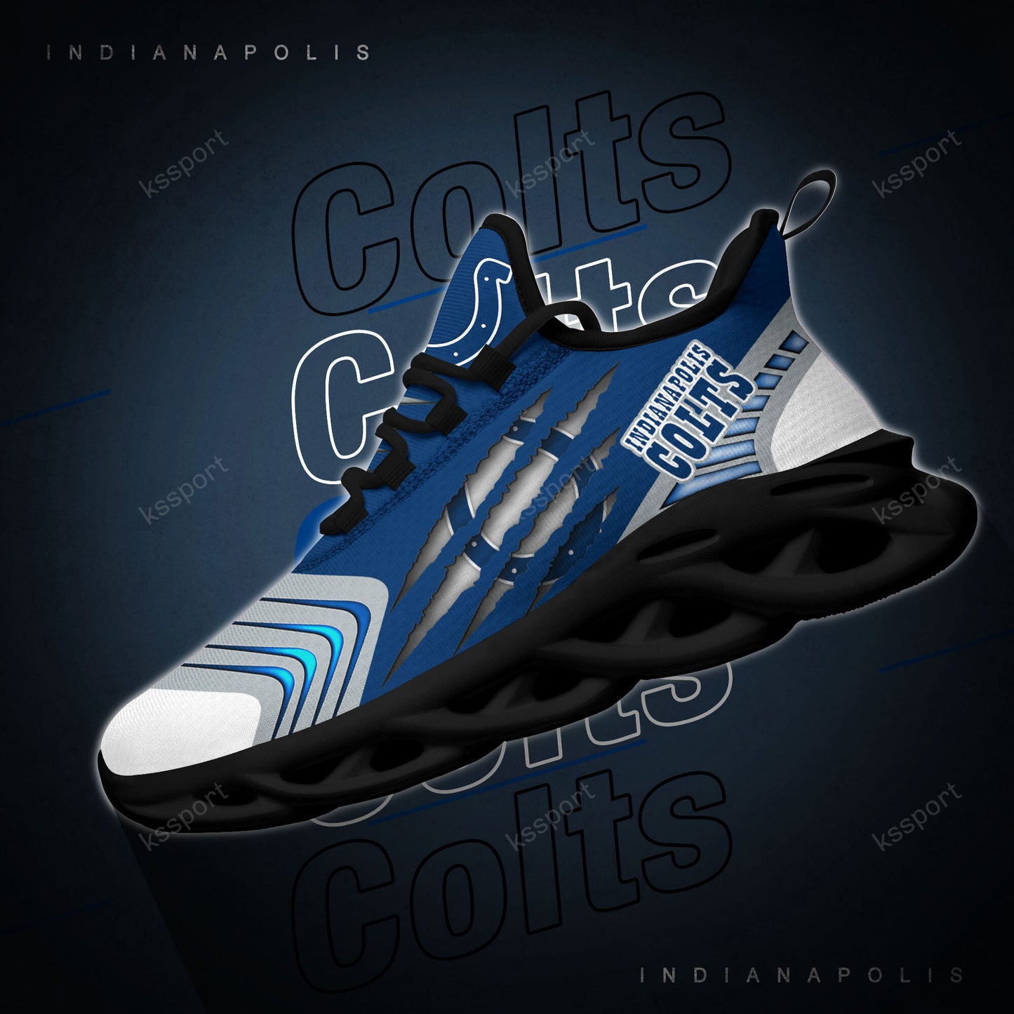 Ideafootwear Indianapolis Colts NFL Max Soul Shoes Sneakers For Men And Women