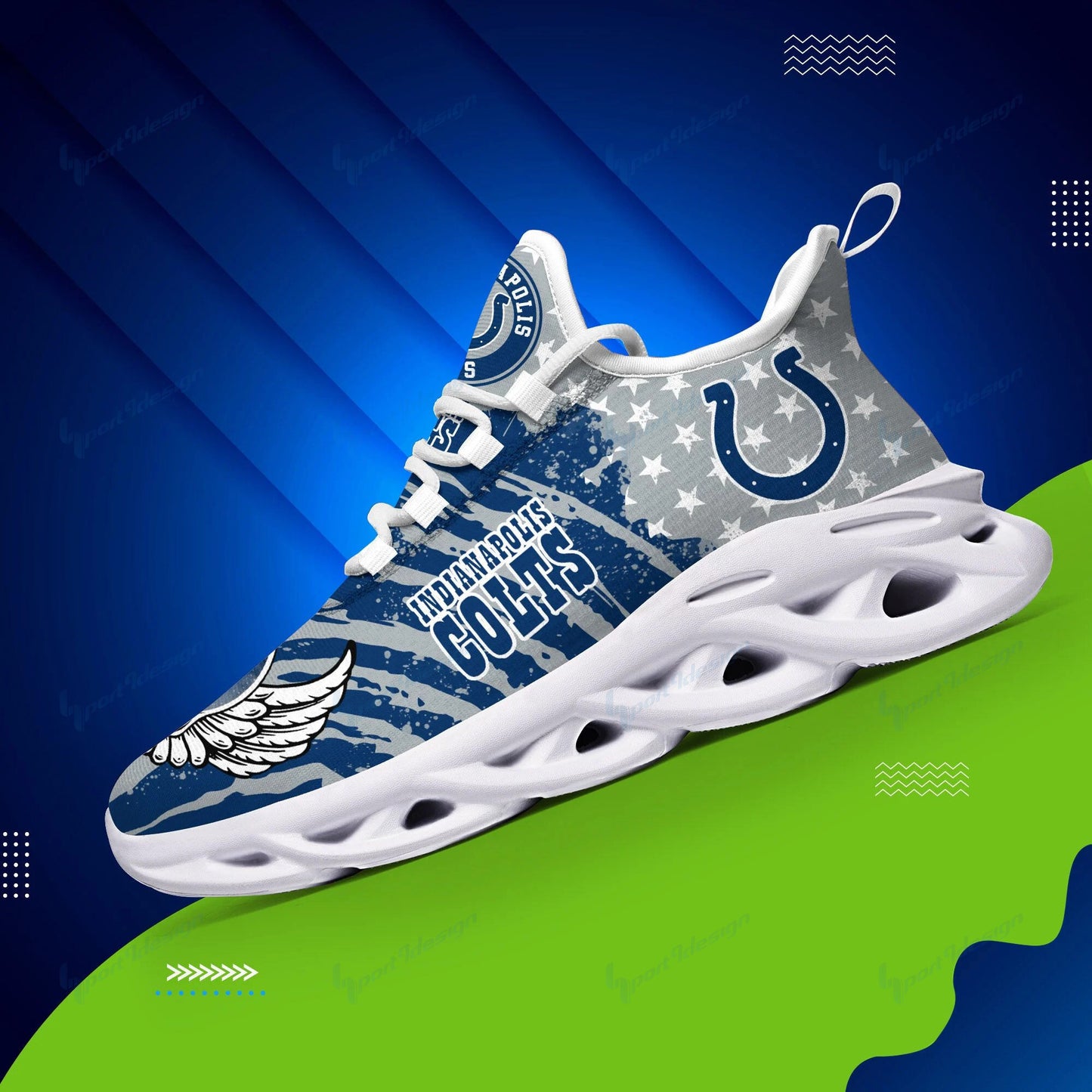 Ideafootwear Indianapolis Colts NFL Max Soul Shoes Sneakers For Men And Women