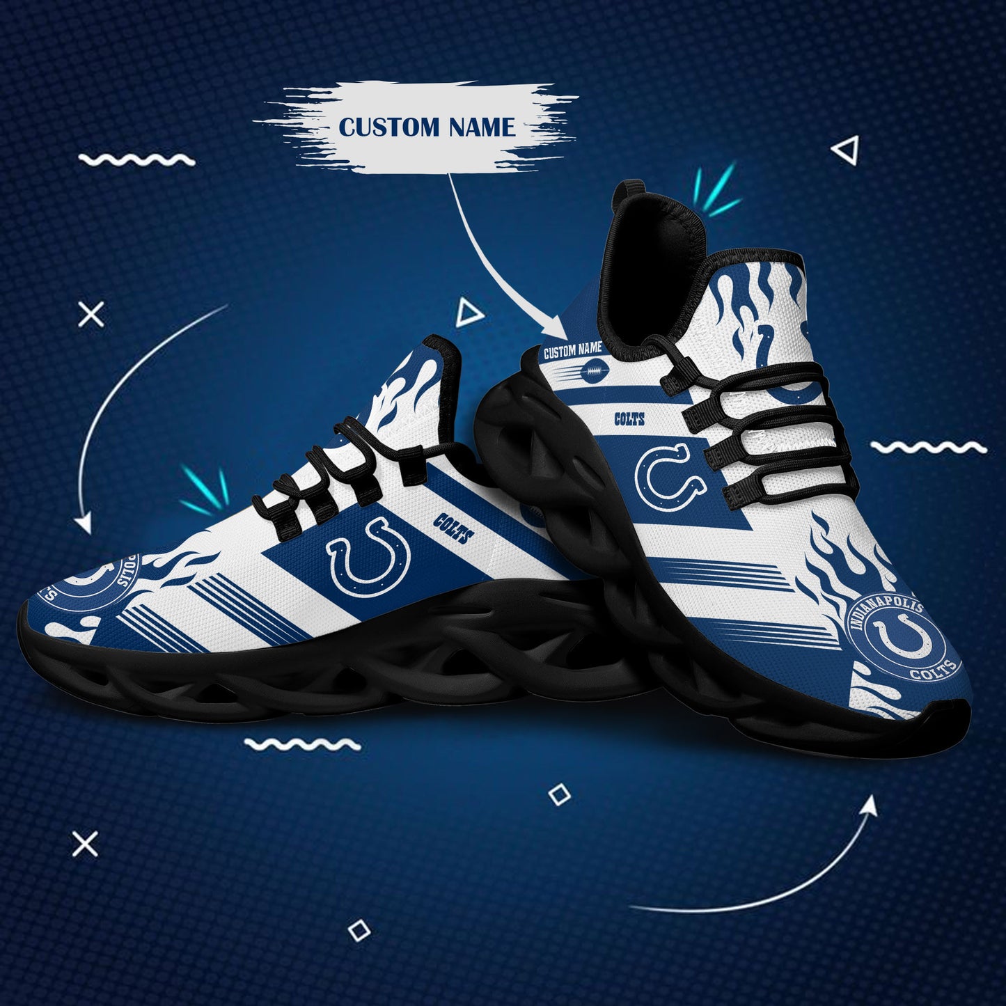 Ideafootwear Indianapolis Colts NFL Max Soul Shoes Sneakers For Men And Women
